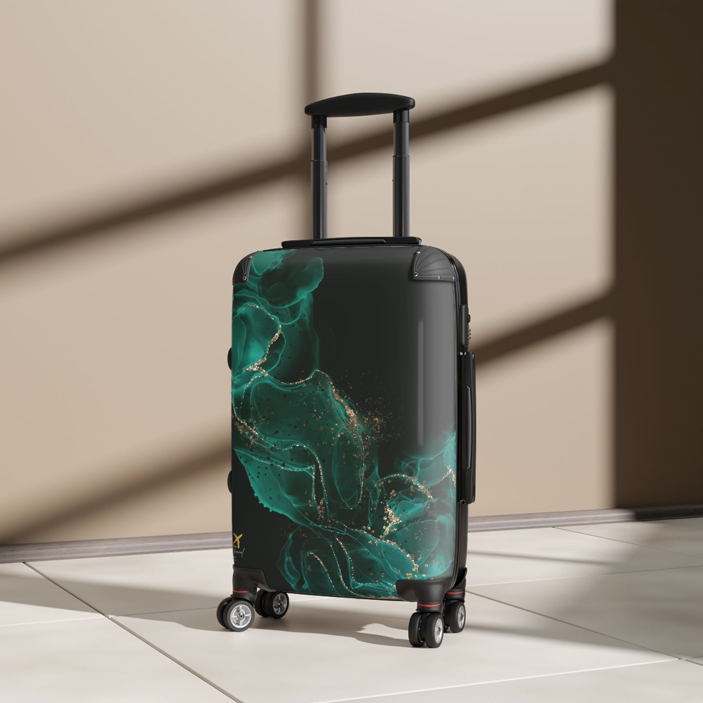 Elegant Lucid Green N Gold - Stylish Travel Suitcase