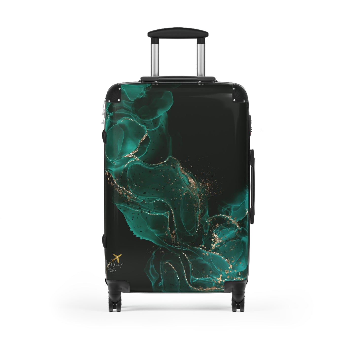 Elegant Lucid Green N Gold - Stylish Travel Suitcase