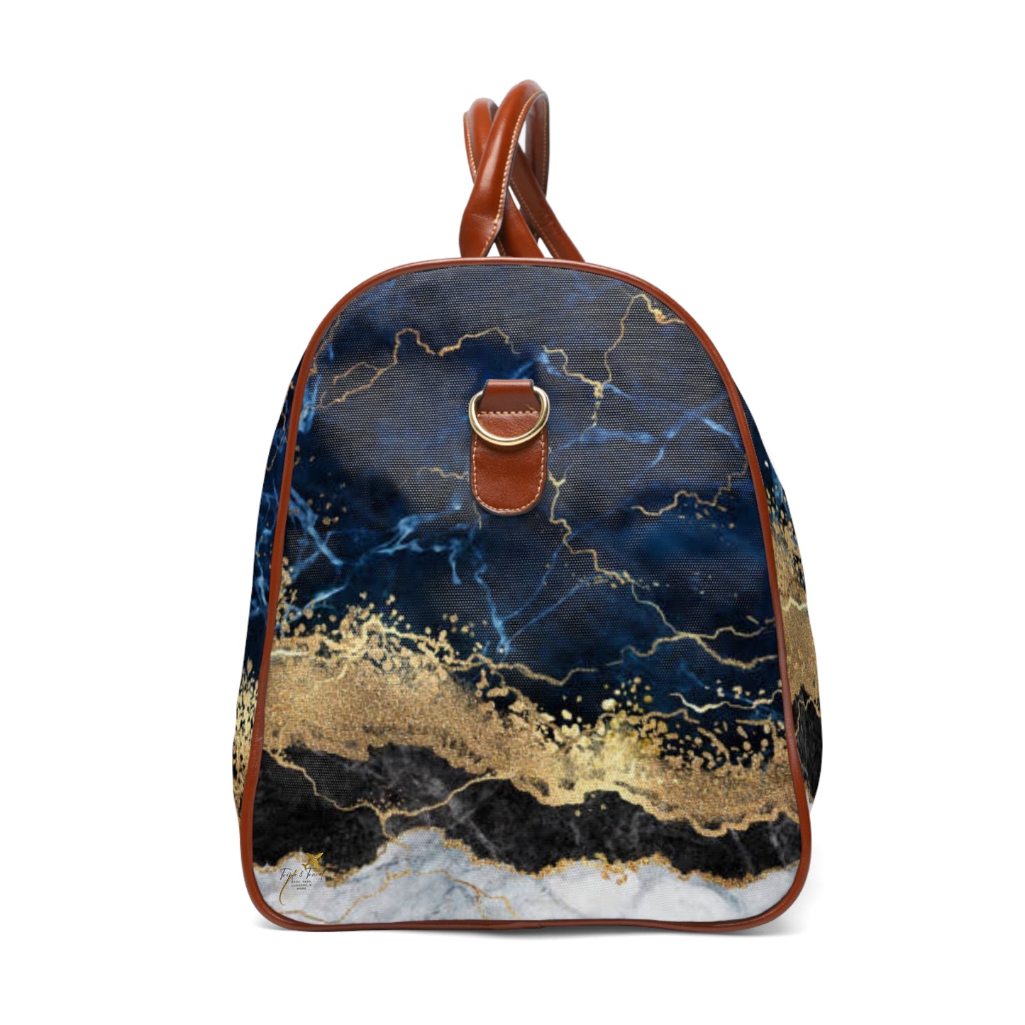 8xquiZit Tri-color Blue, Gold, & White Travel Bag