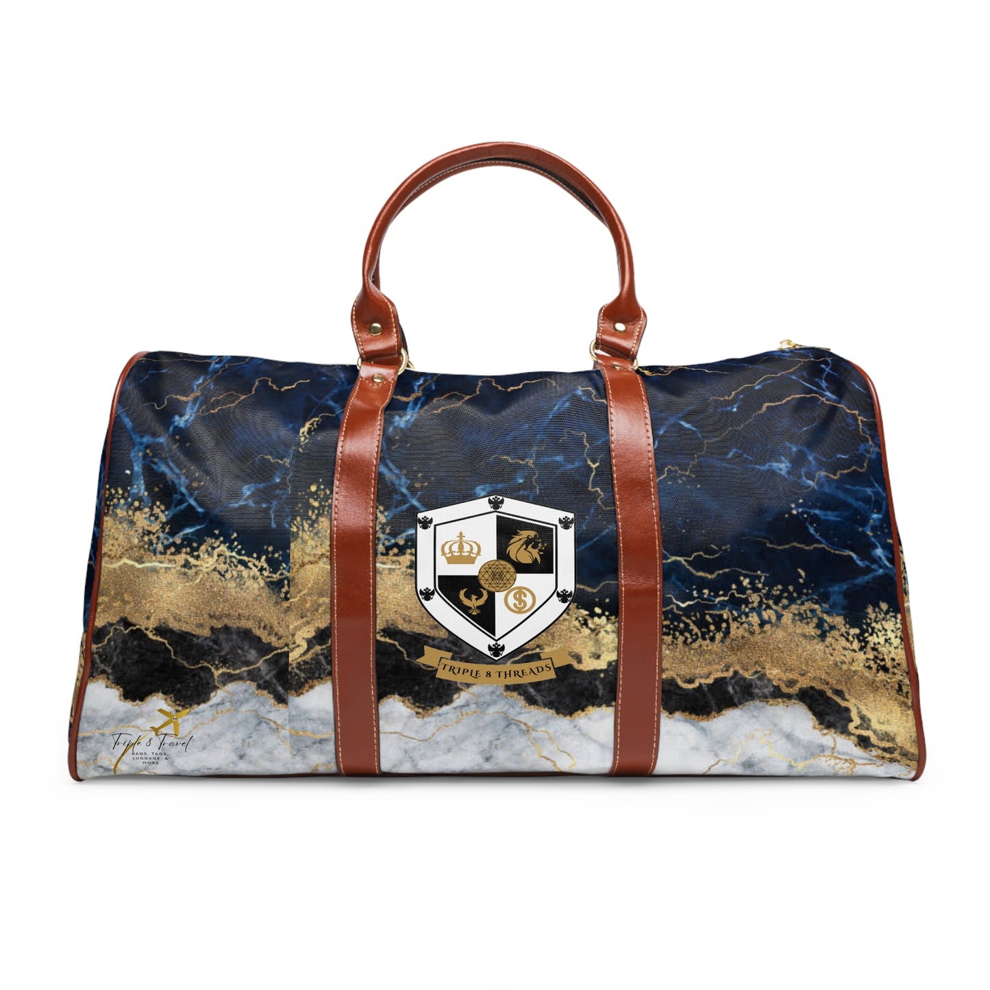 8xquiZit Tri-color Blue, Gold, & White Travel Bag