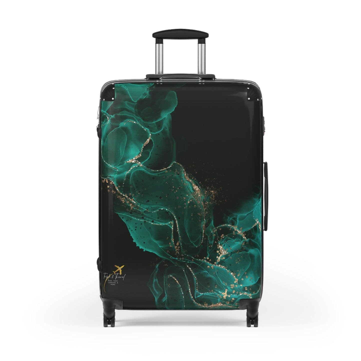 Elegant Lucid Green N Gold - Stylish Travel Suitcase