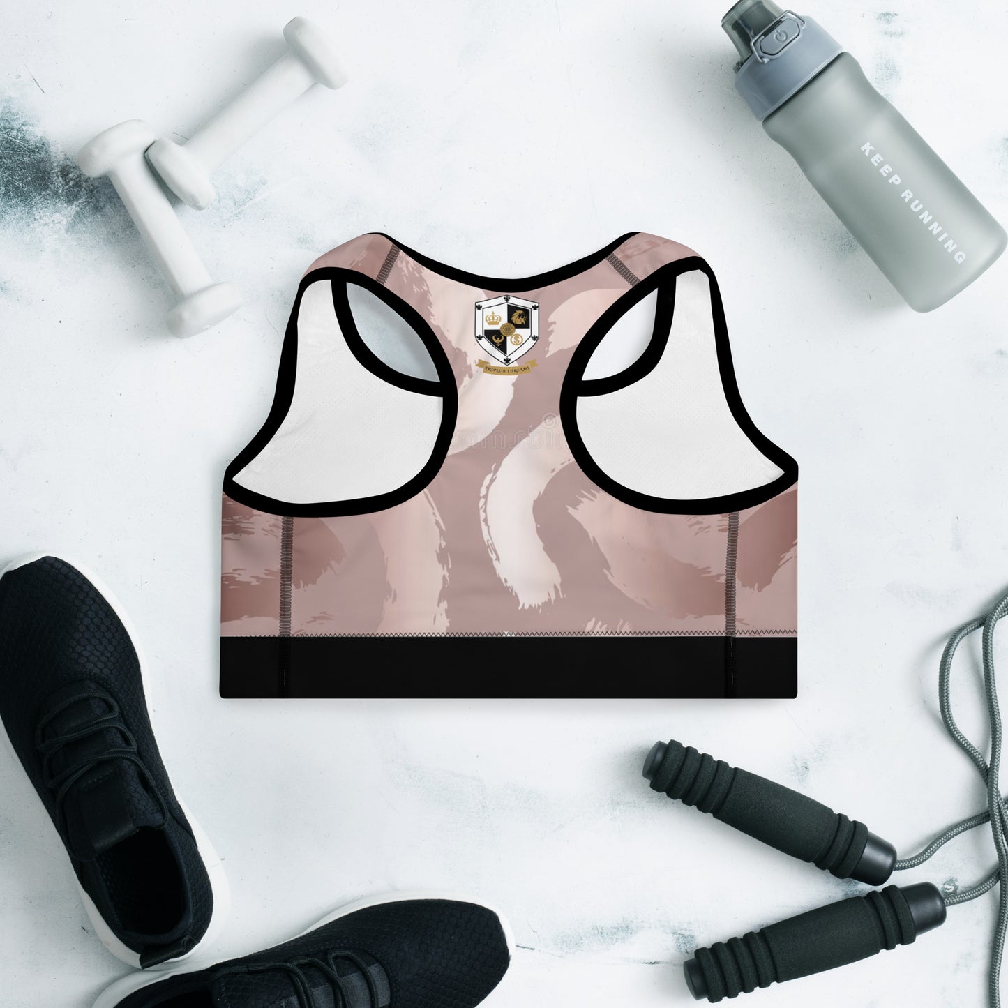 8xquiZit Collection T8T Pynk Slaymingo Marble Padded Sports Bra