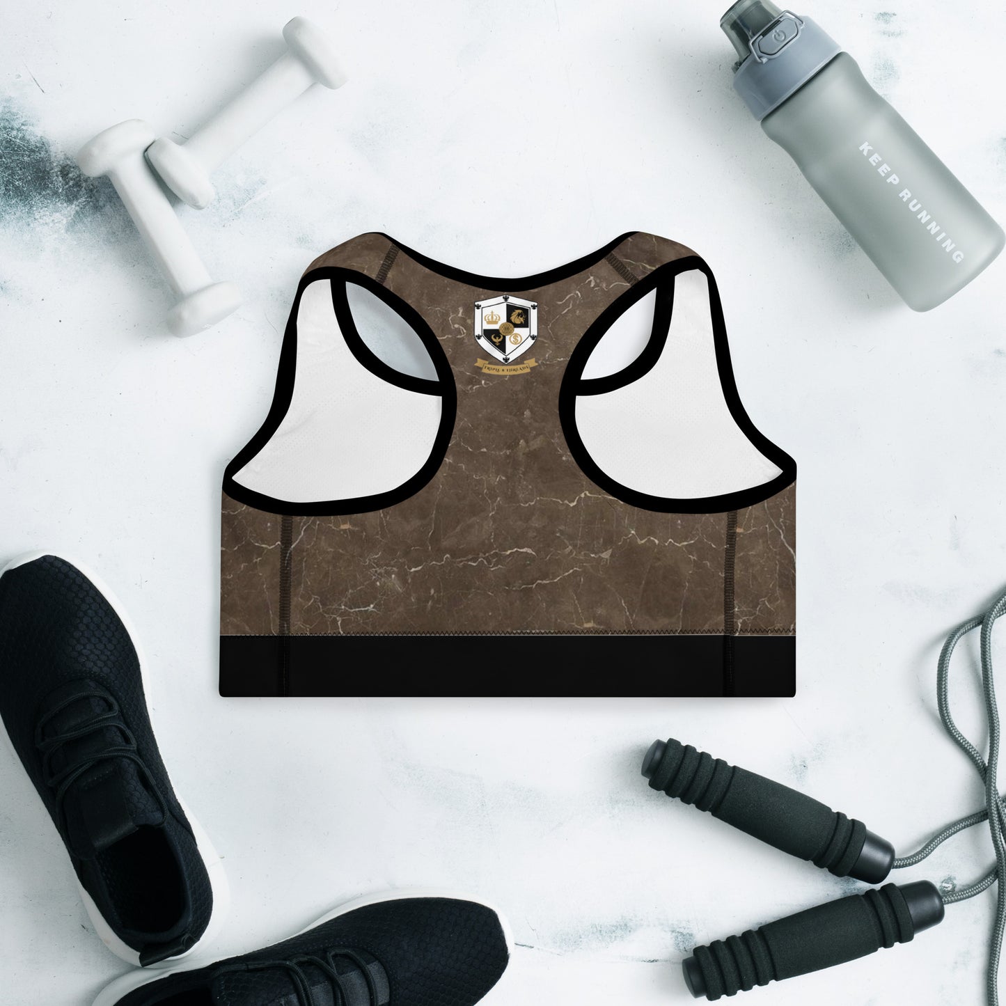 8xquiZit Collection T8T Coco-cured Marble Padded Sports Bra