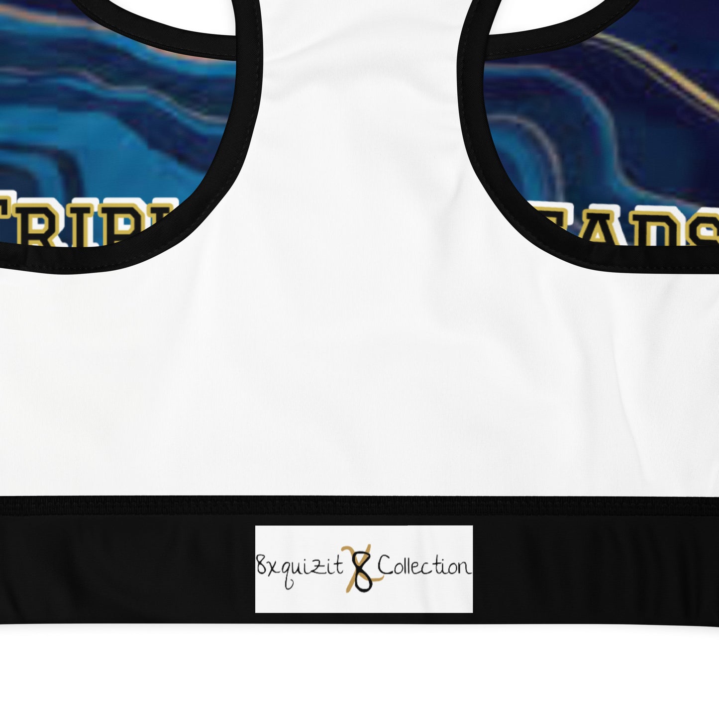 8xquiZit Collection T8T Ocean Viewz Blue Marble Padded Sports Bra