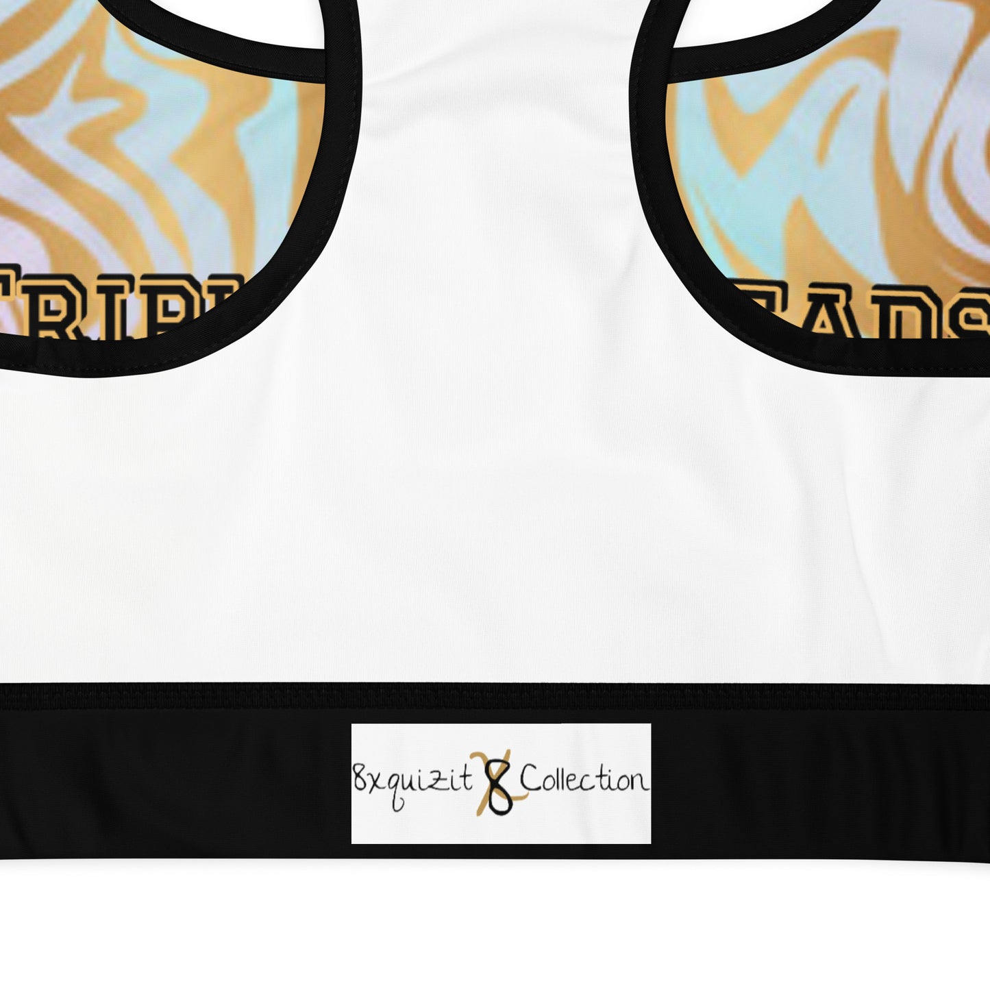 8xquiZit Collection T8T Pynk N Turq Jungle Luv Marble Padded Sports Bra