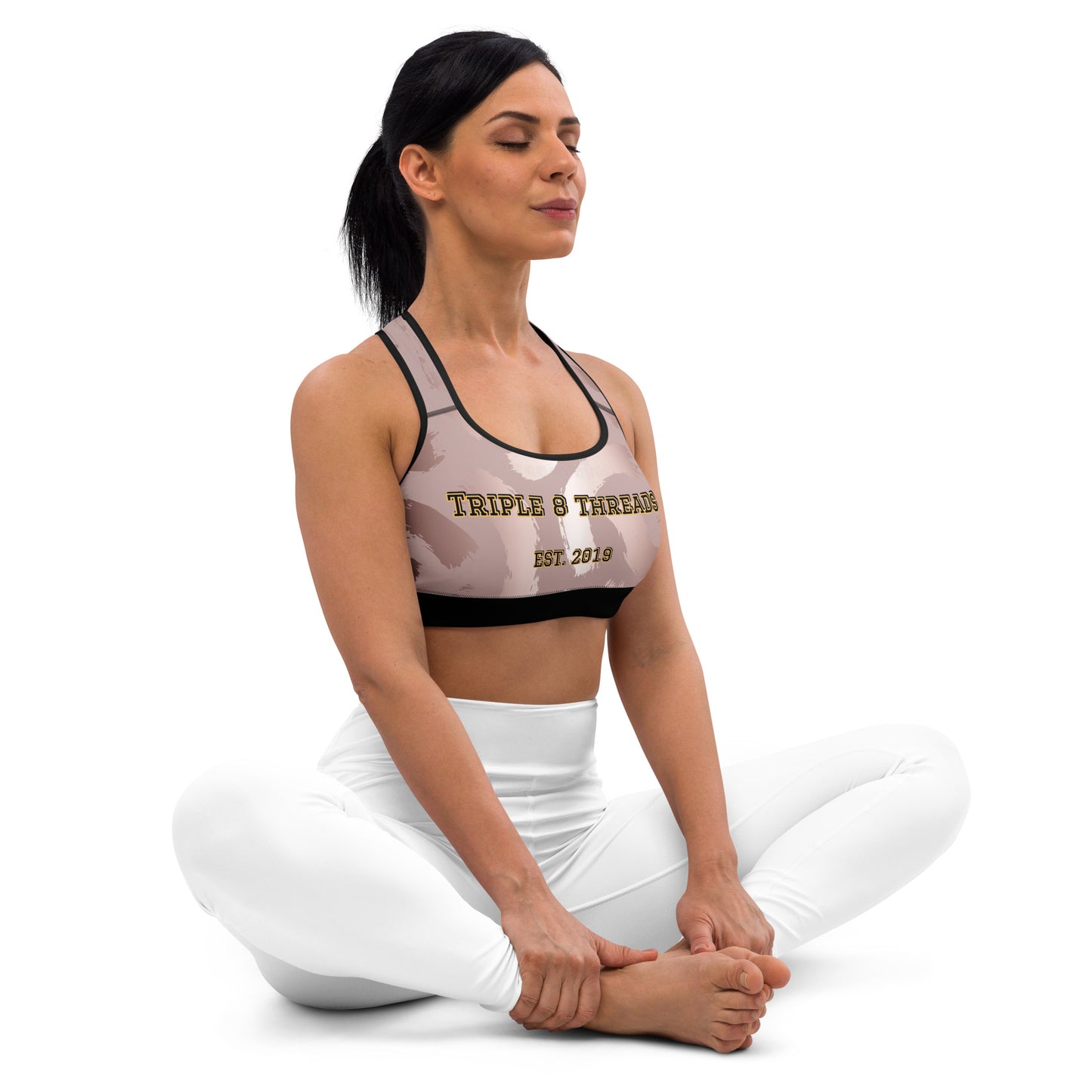 8xquiZit Collection T8T Pynk Slaymingo Marble Padded Sports Bra