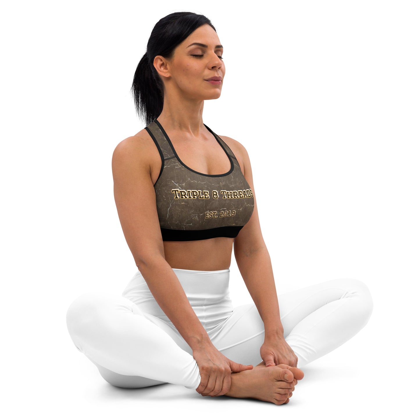 8xquiZit Collection T8T Coco-cured Marble Padded Sports Bra