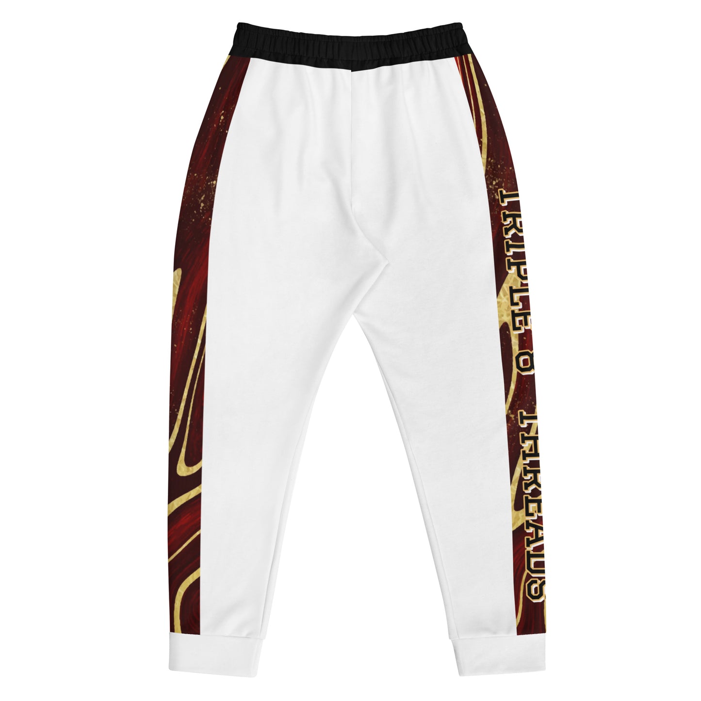 8xquiZit Collection T8T Ruby Red N Gold Men's Joggers - White