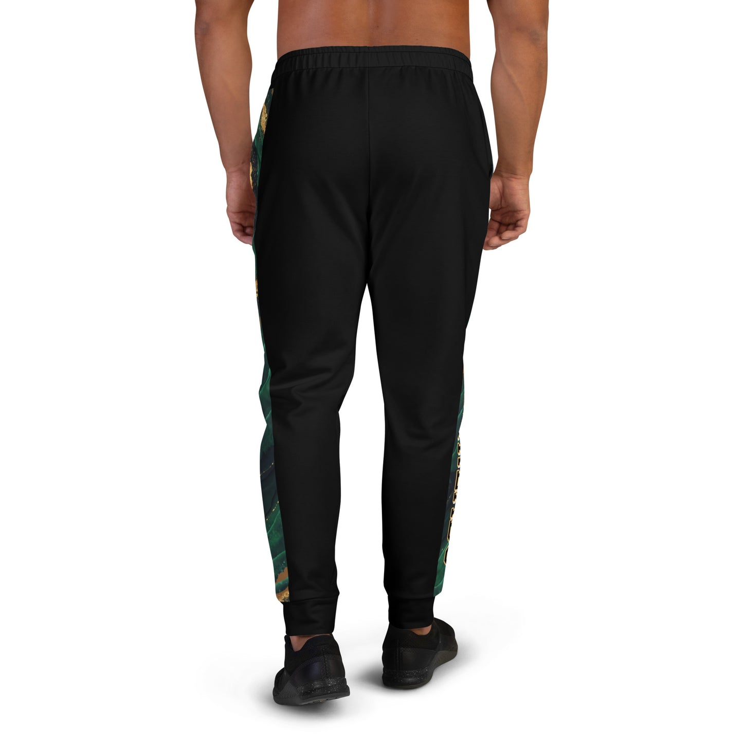 8xquiZit Collection T8T Emerald Green N Gold Men's Joggers - Black