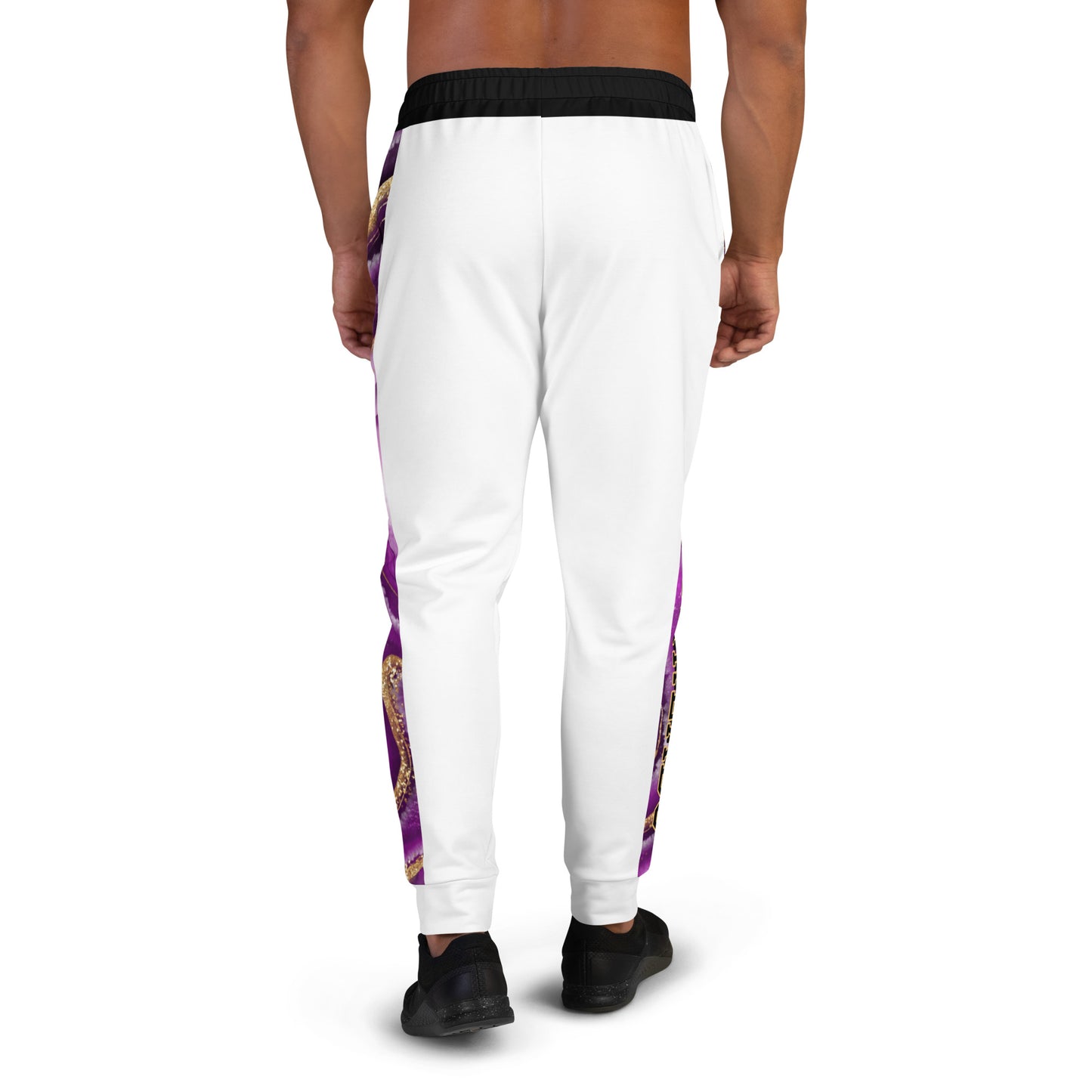 8xquiZit Collection T8T Royal Purple N Gold Men's Joggers - White