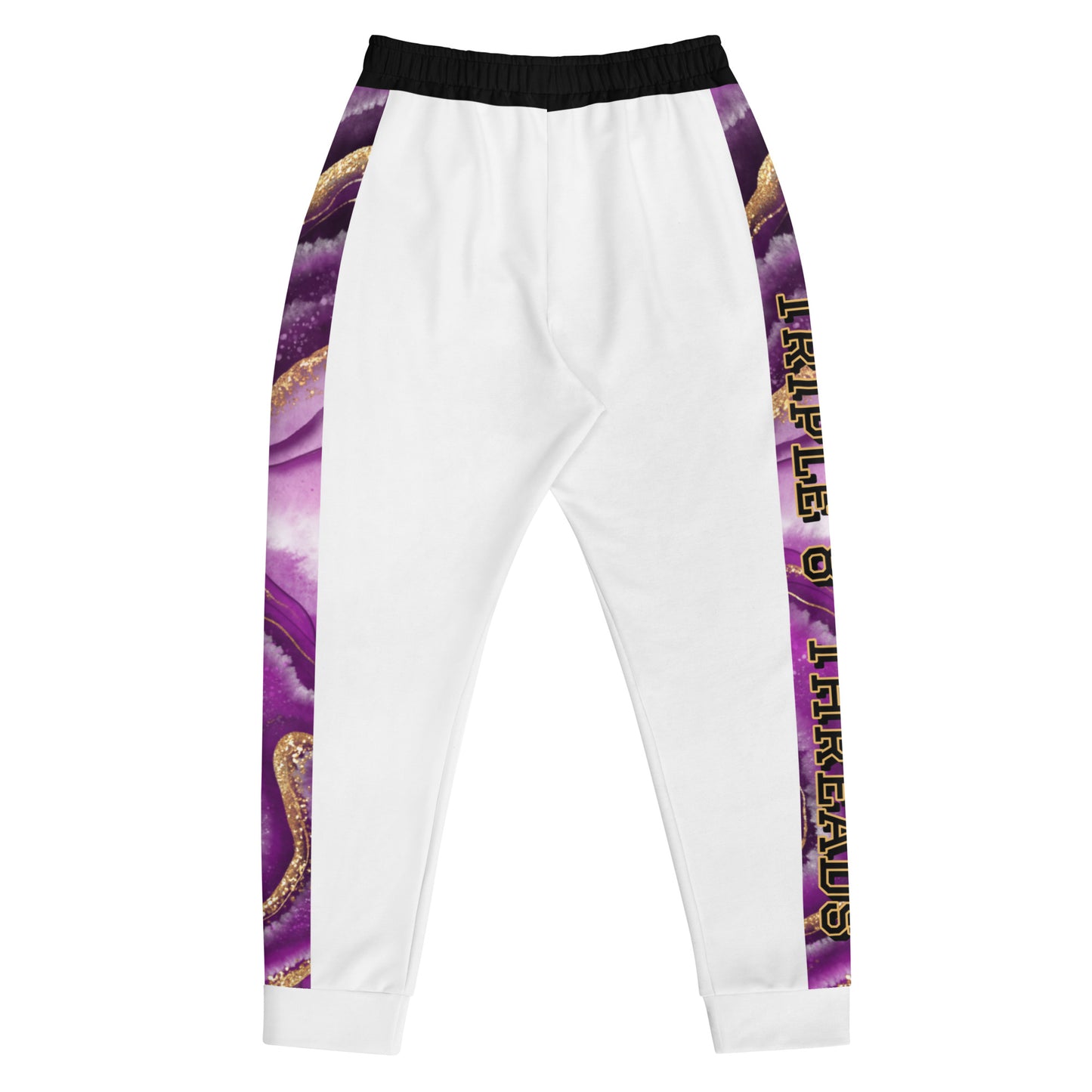 8xquiZit Collection T8T Royal Purple N Gold Men's Joggers - White