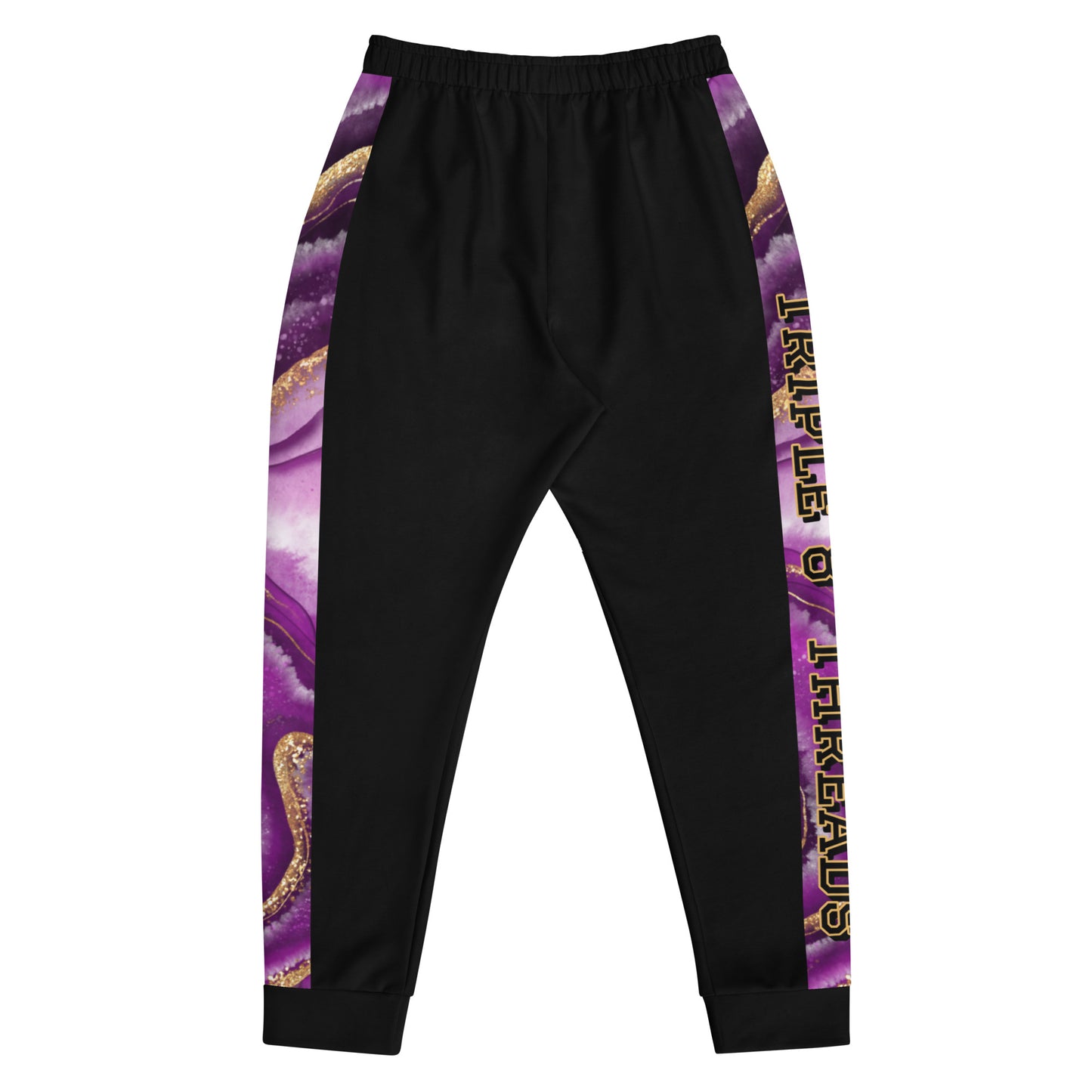 8xquiZit Collection T8T Royal Purple N Gold Men's Joggers - Black