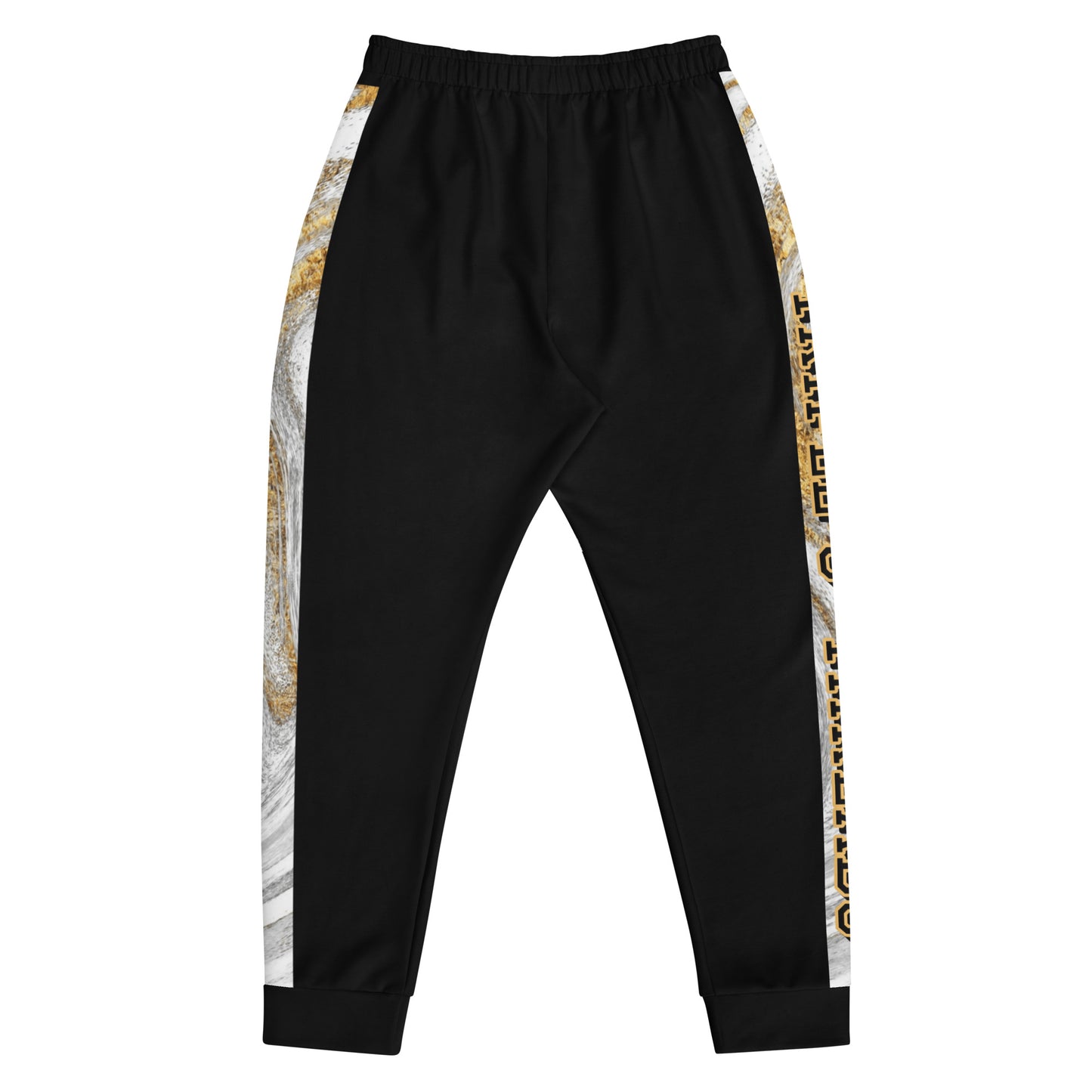 8xquiZit Collection T8T White Marble Men's Joggers - Black