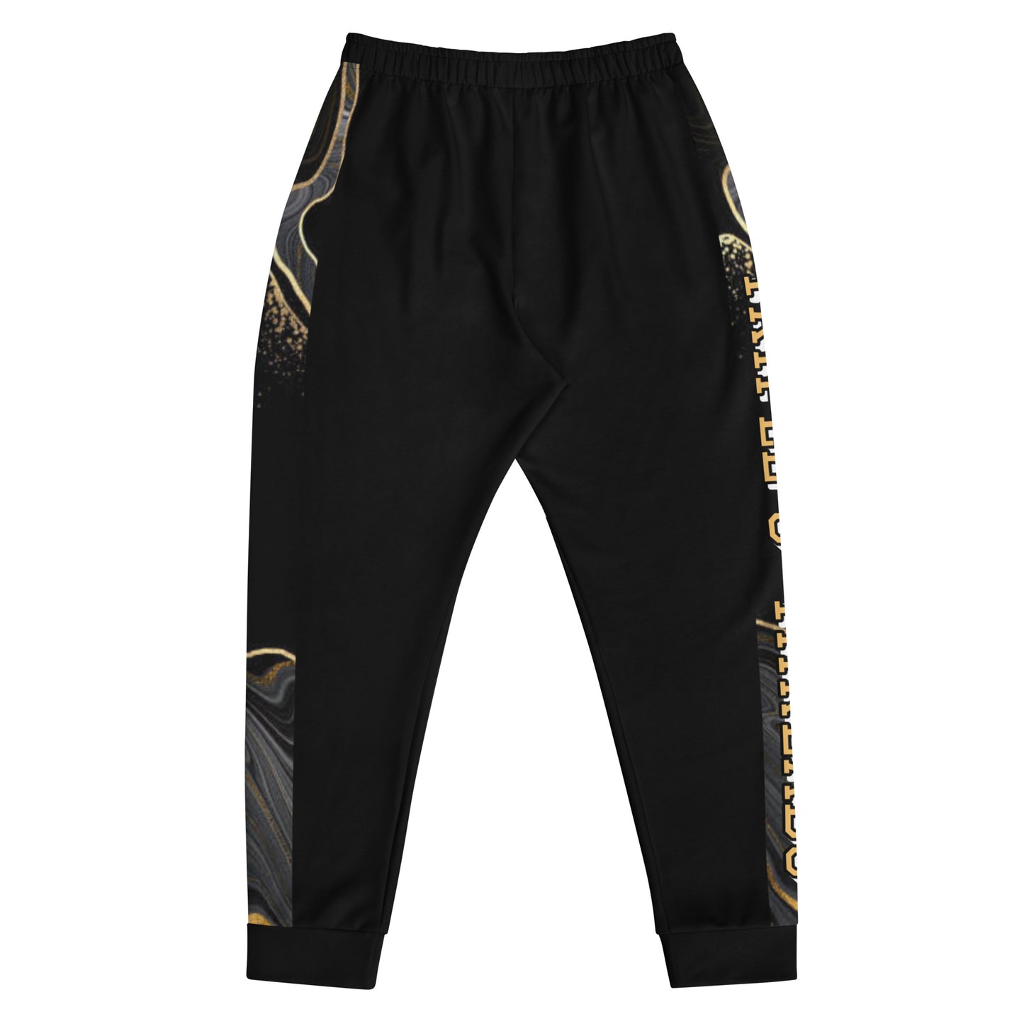8xquiZit Collection T8T Deep Black N White Marble Men's Joggers - Black