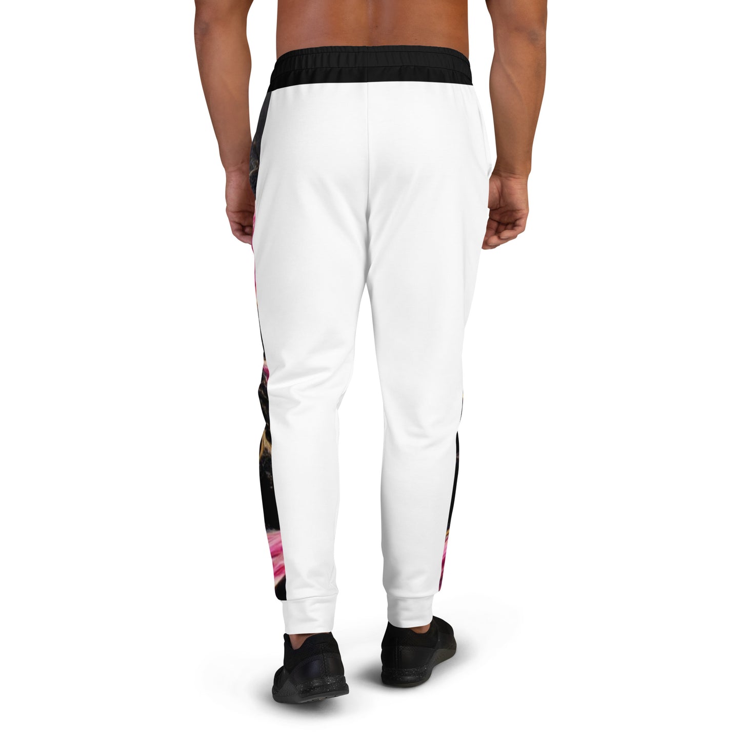 8xquiZit Collection T8T Pynk, Black, N Gold Marble Men's Joggers -White