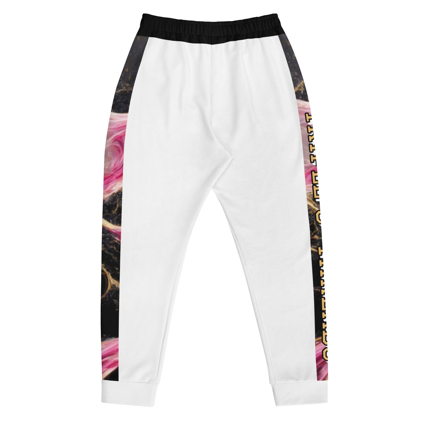 8xquiZit Collection T8T Pynk, Black, N Gold Marble Men's Joggers -White