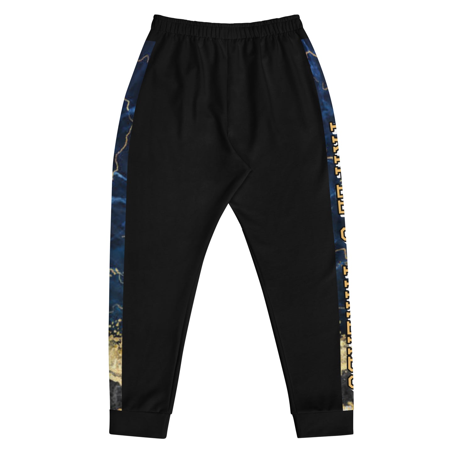 8xquiZit Collection - Tri-color Blue, Gold, & White T8T Men's Joggers - Black