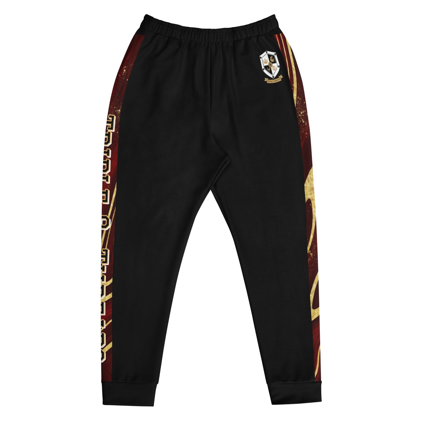 8xquiZit Collection T8T Ruby Red N Gold Men's Joggers - Black