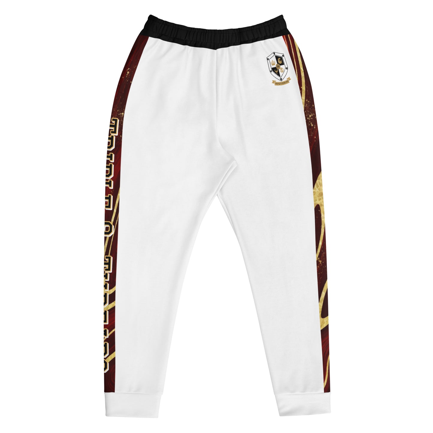 8xquiZit Collection T8T Ruby Red N Gold Men's Joggers - White