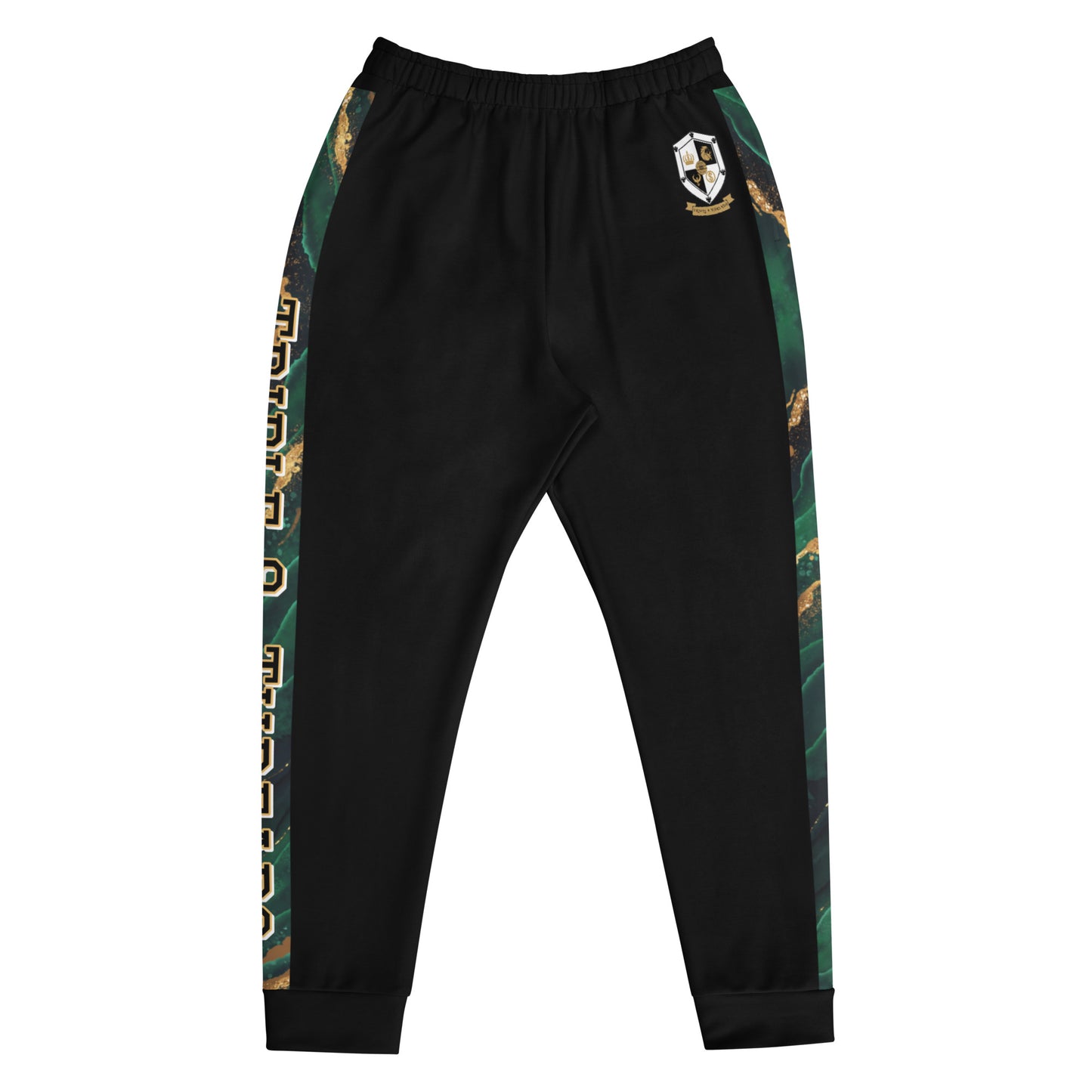 8xquiZit Collection T8T Emerald Green N Gold Men's Joggers - Black