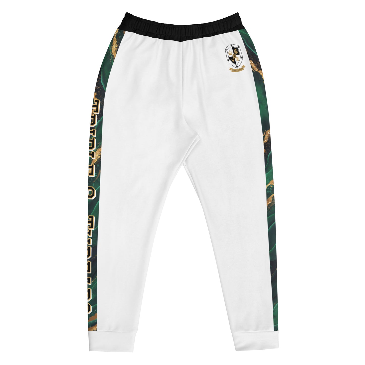 8xquiZit Collection T8T Emerald Green N Gold Men's Joggers - White