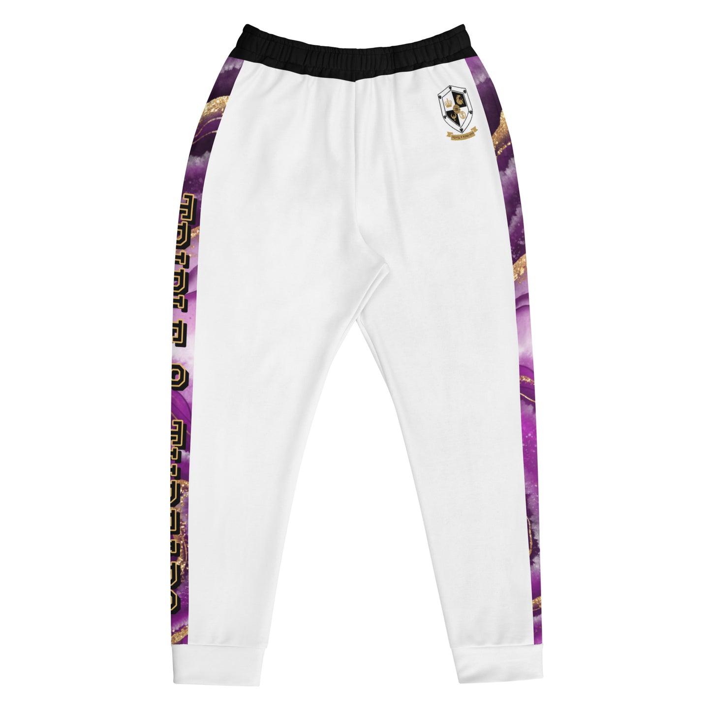 8xquiZit Collection T8T Royal Purple N Gold Men's Joggers - White