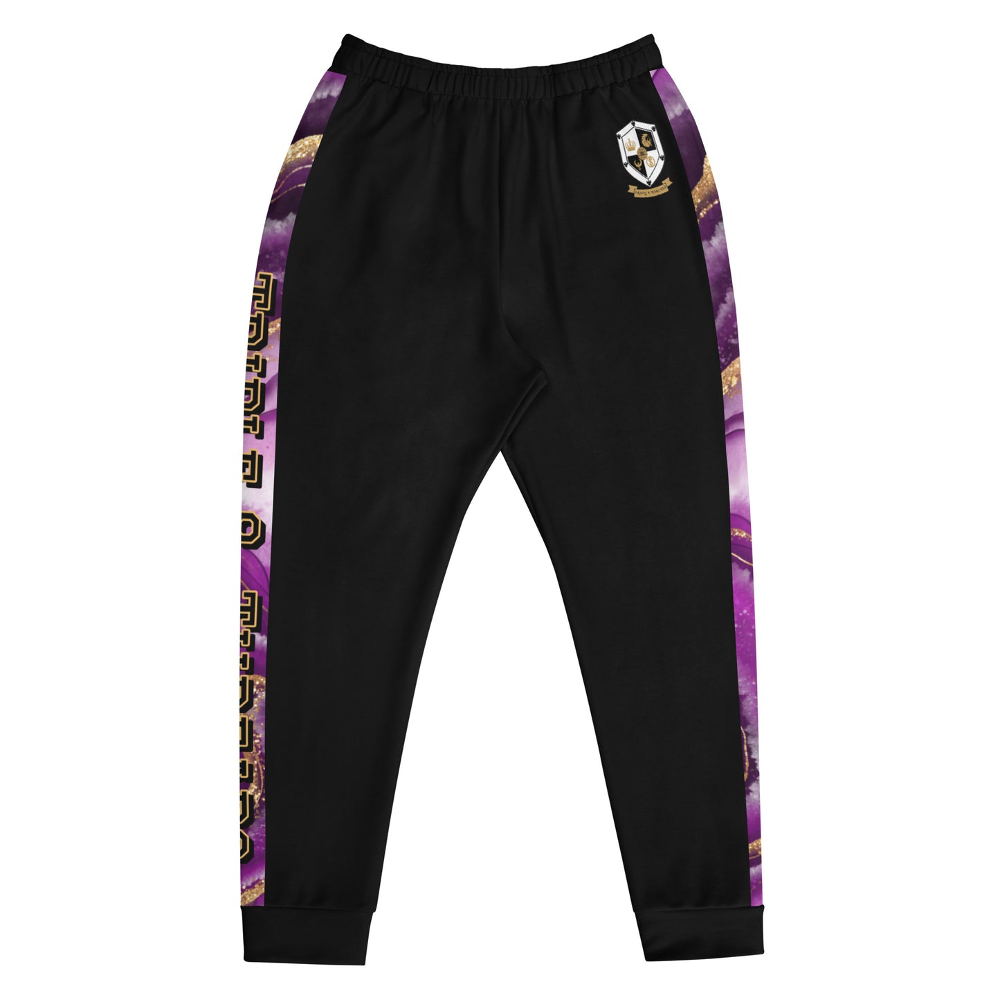 8xquiZit Collection T8T Royal Purple N Gold Men's Joggers - Black