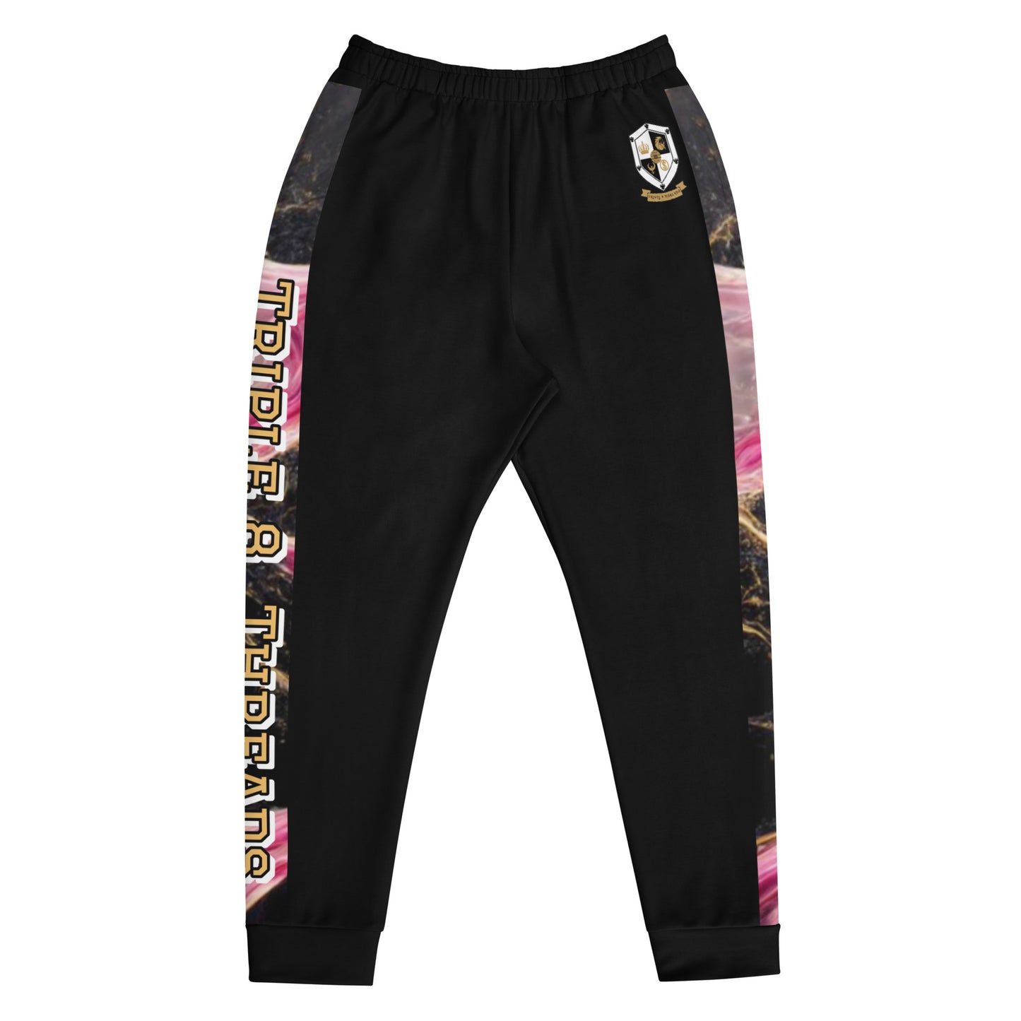 8xquiZit Collection T8T Pynk, Black, N Gold Marble Men's Joggers - Black