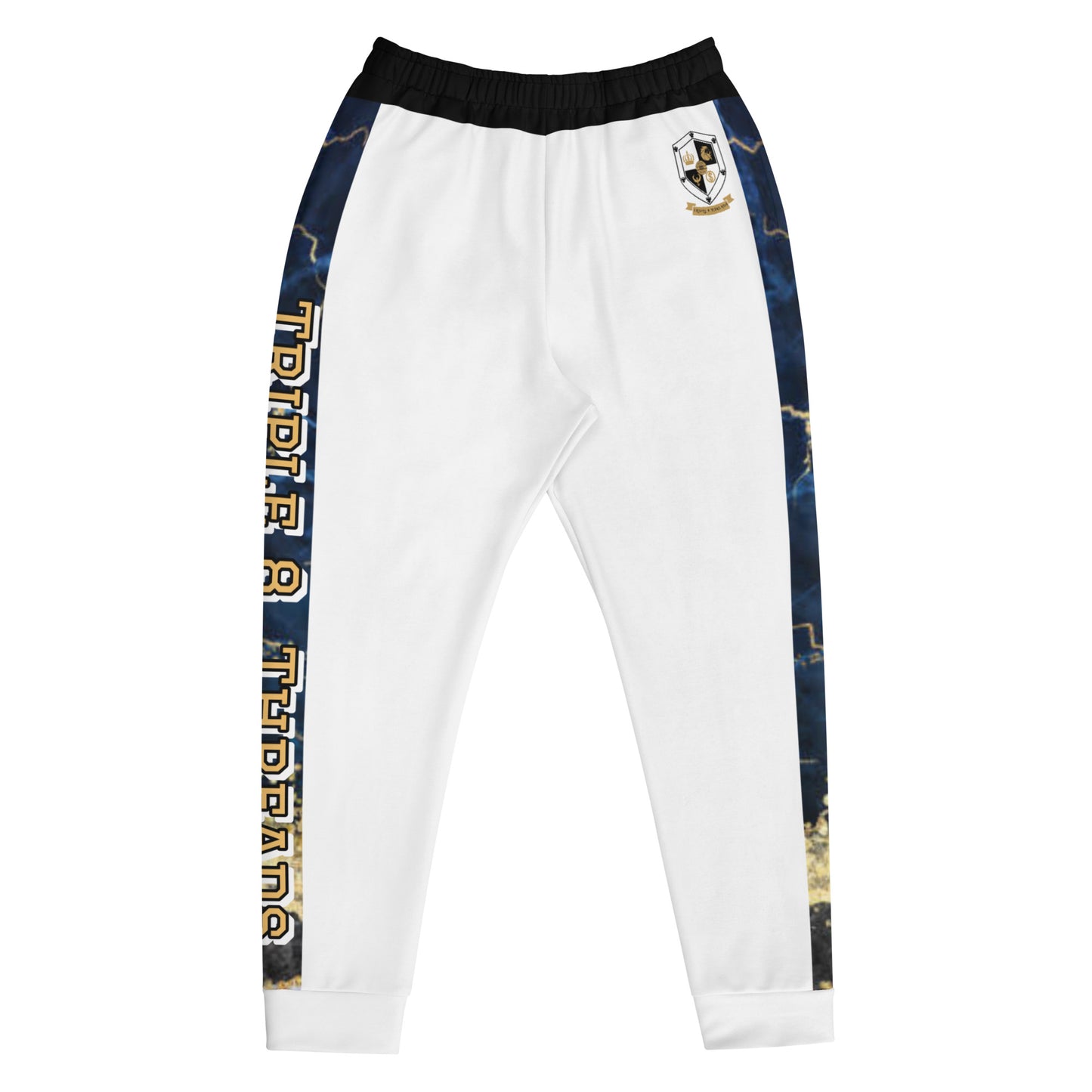 8xquiZit Collection - Tri-color Blue, Gold, & White T8T Men's Joggers - White