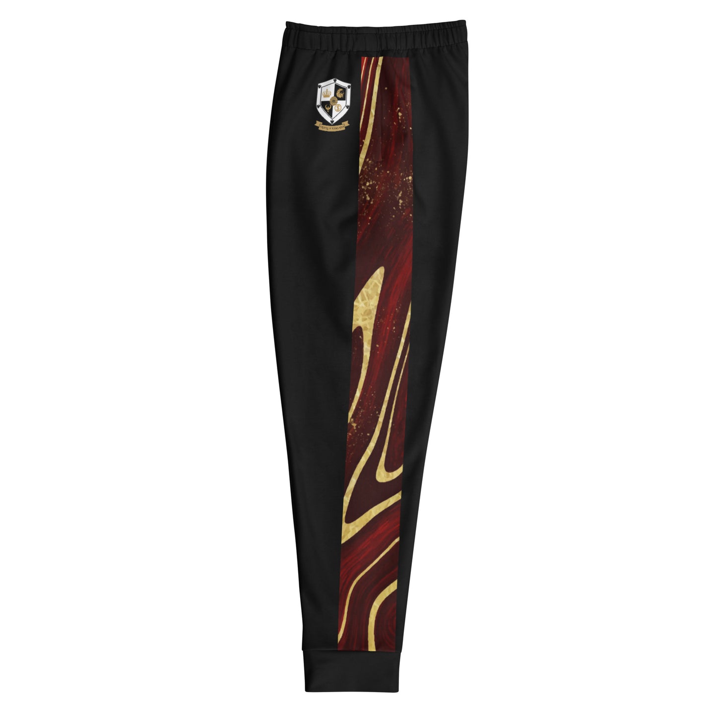 8xquiZit Collection T8T Ruby Red N Gold Men's Joggers - Black