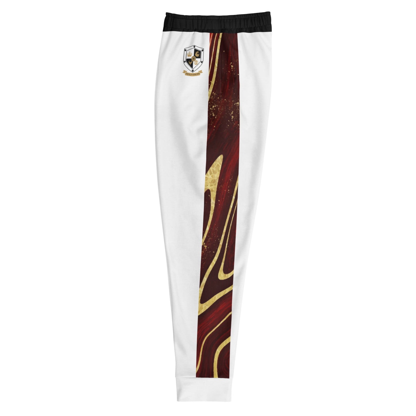 8xquiZit Collection T8T Ruby Red N Gold Men's Joggers - White