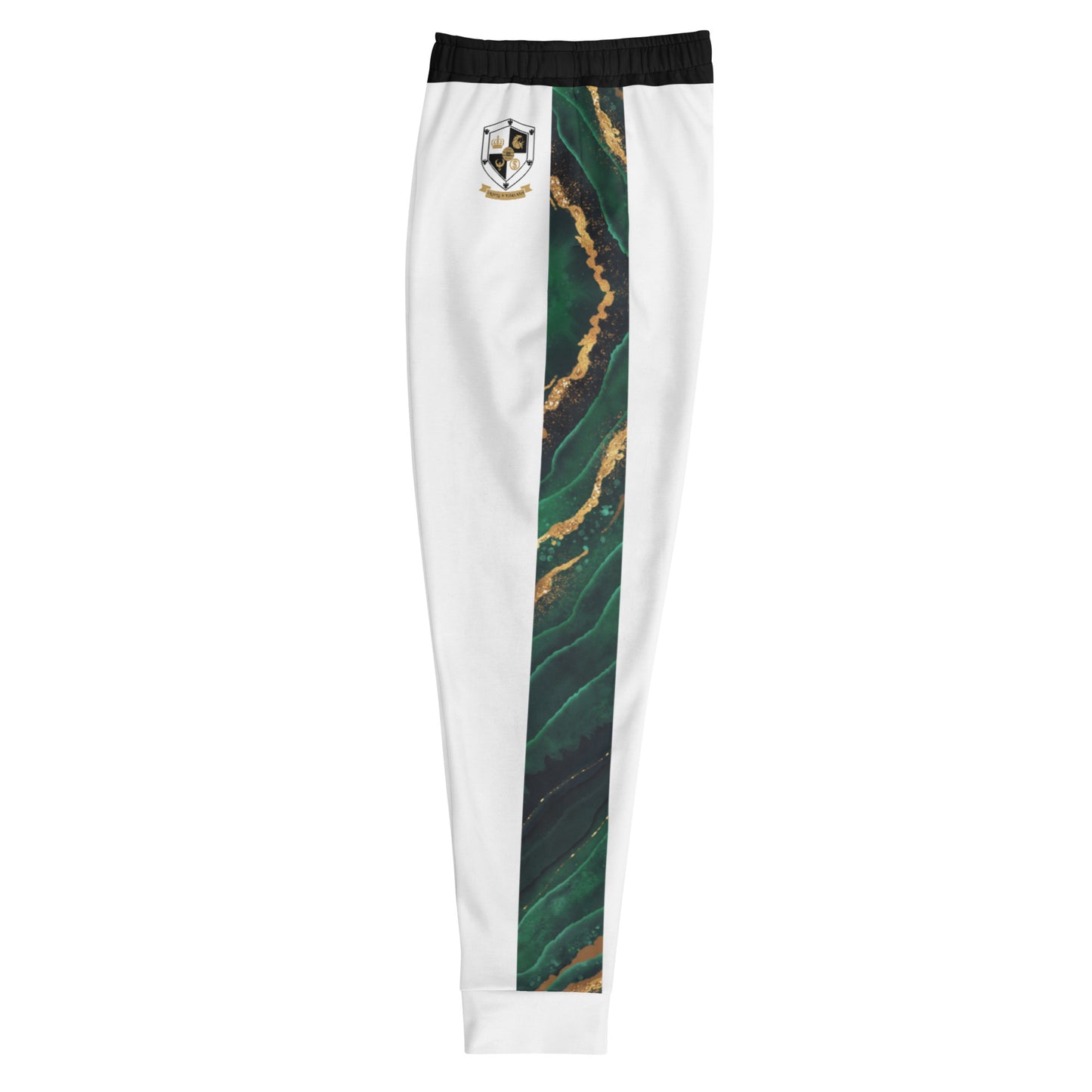 8xquiZit Collection T8T Emerald Green N Gold Men's Joggers - White