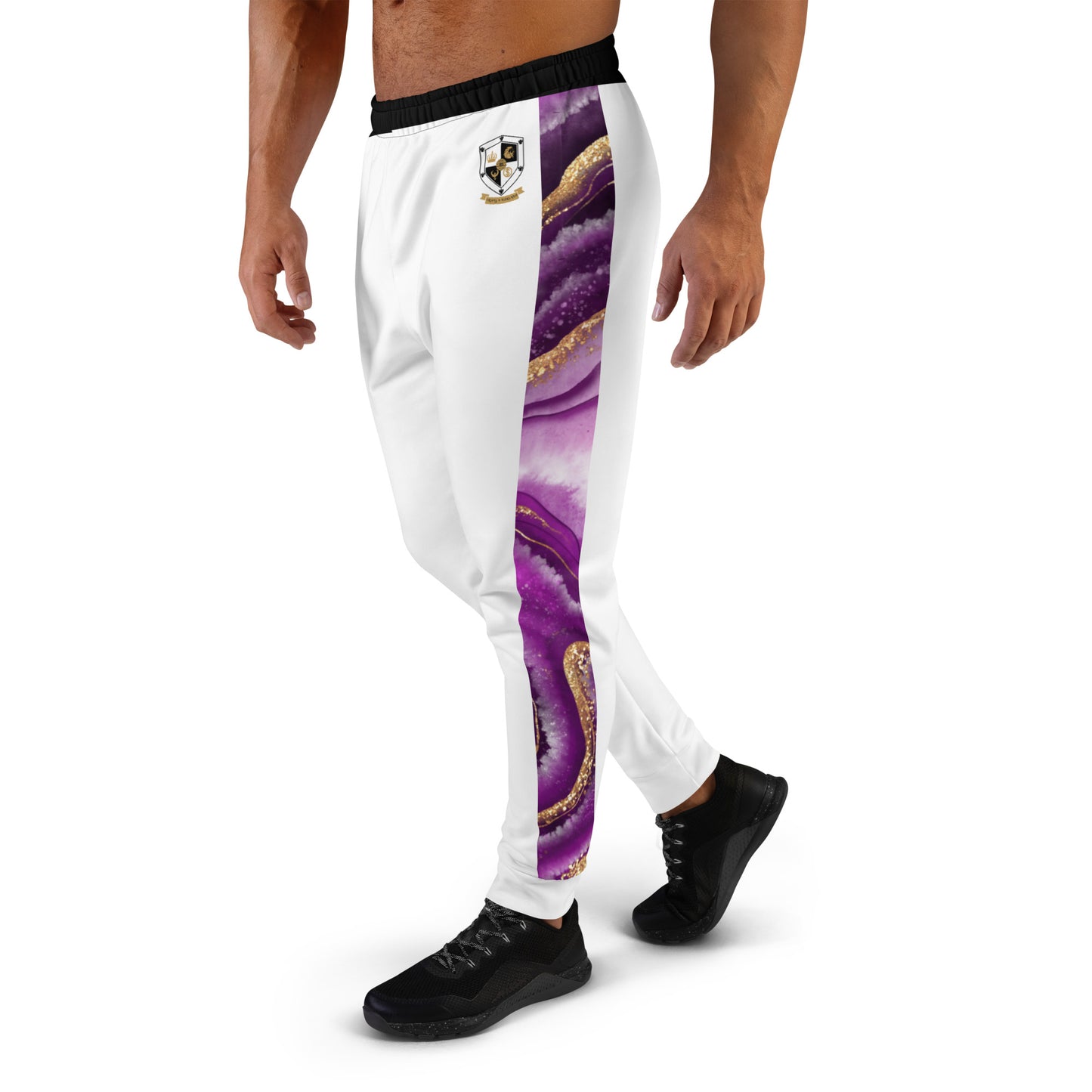 8xquiZit Collection T8T Royal Purple N Gold Men's Joggers - White