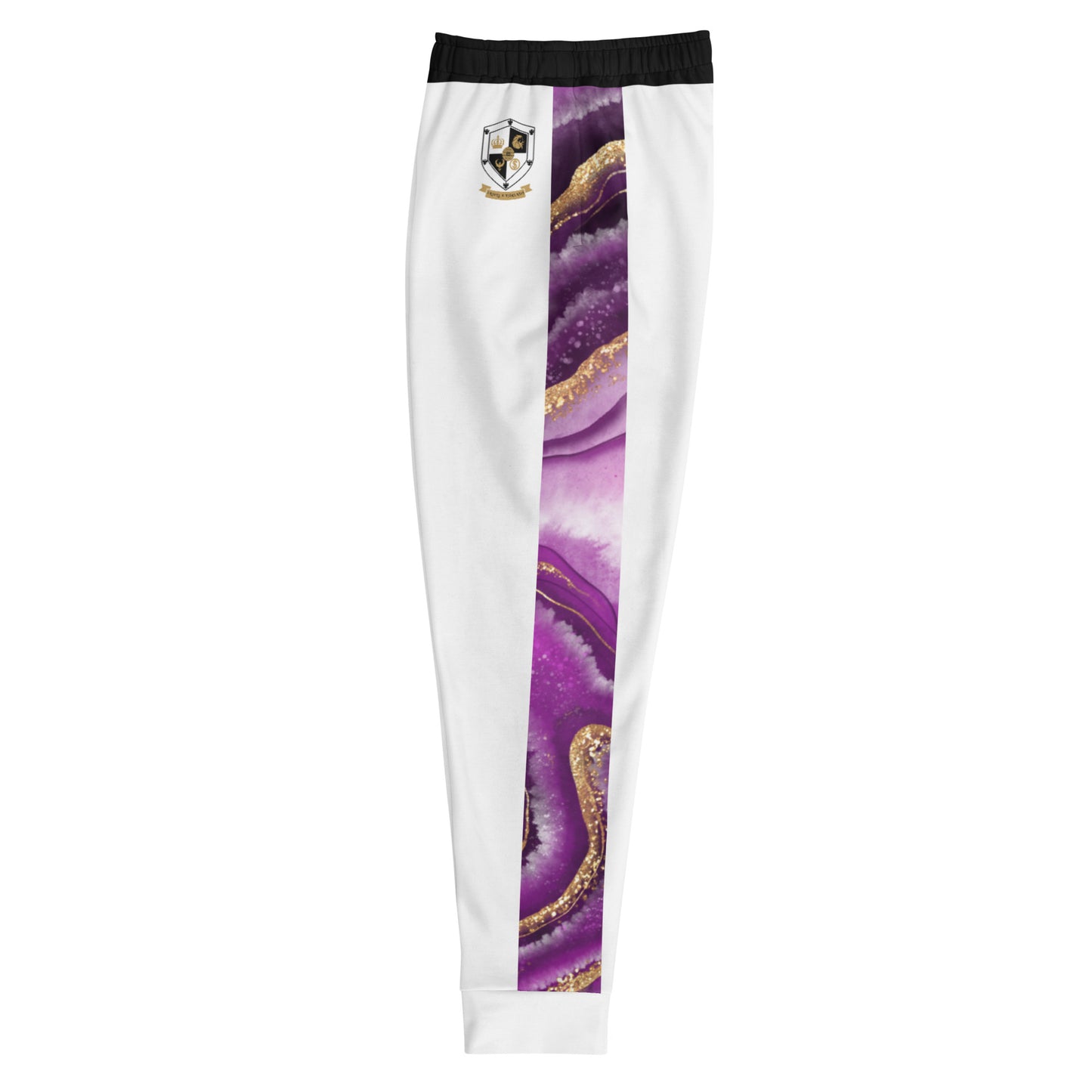 8xquiZit Collection T8T Royal Purple N Gold Men's Joggers - White