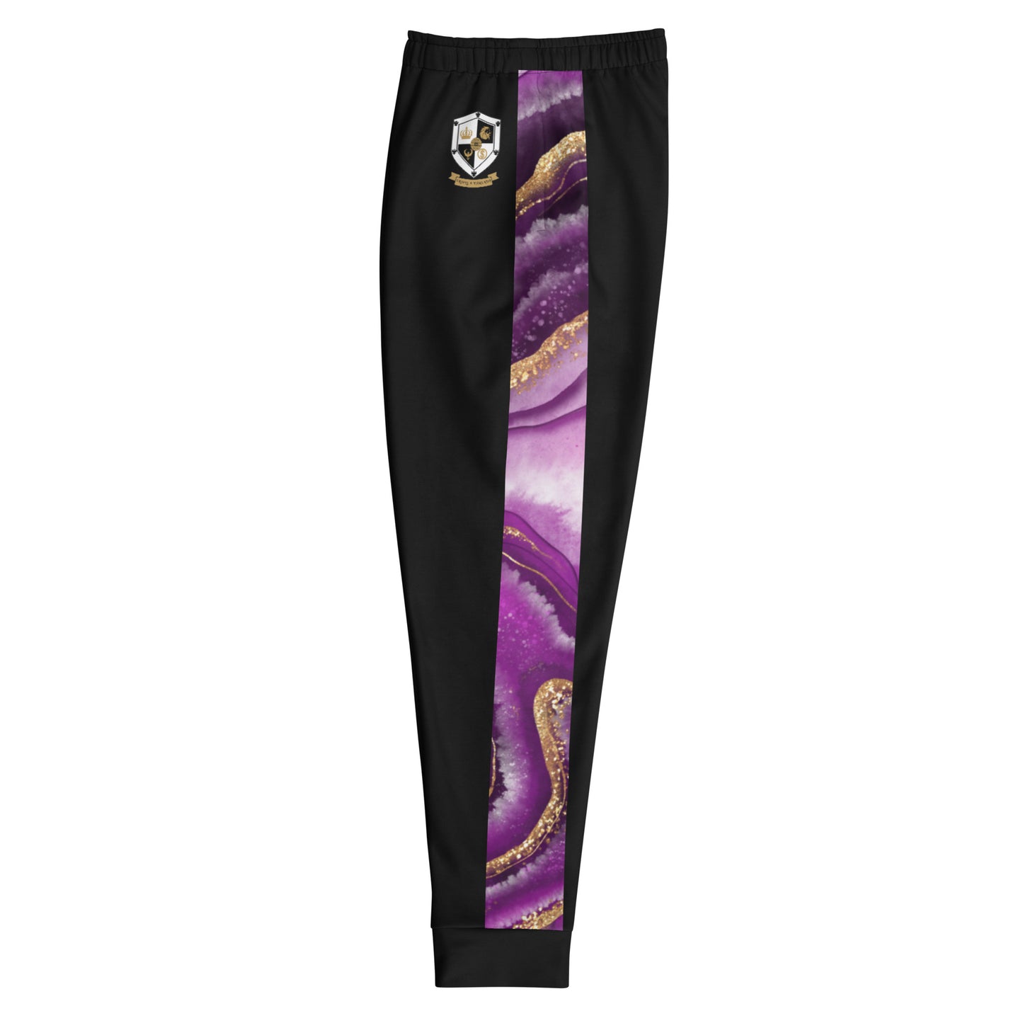 8xquiZit Collection T8T Royal Purple N Gold Men's Joggers - Black