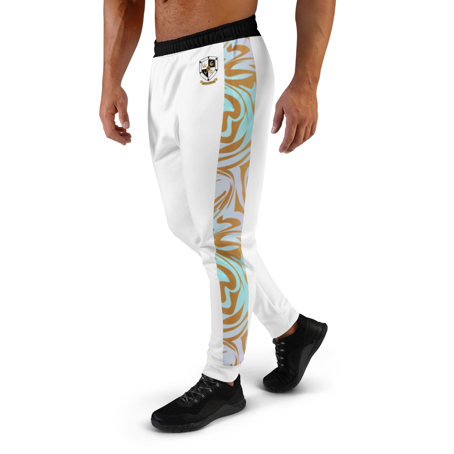 8xquiZit Collection T8T Pynk N Turq Jungle Luv Men's Joggers - White