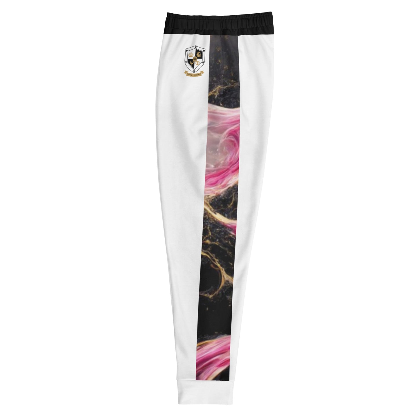 8xquiZit Collection T8T Pynk, Black, N Gold Marble Men's Joggers -White