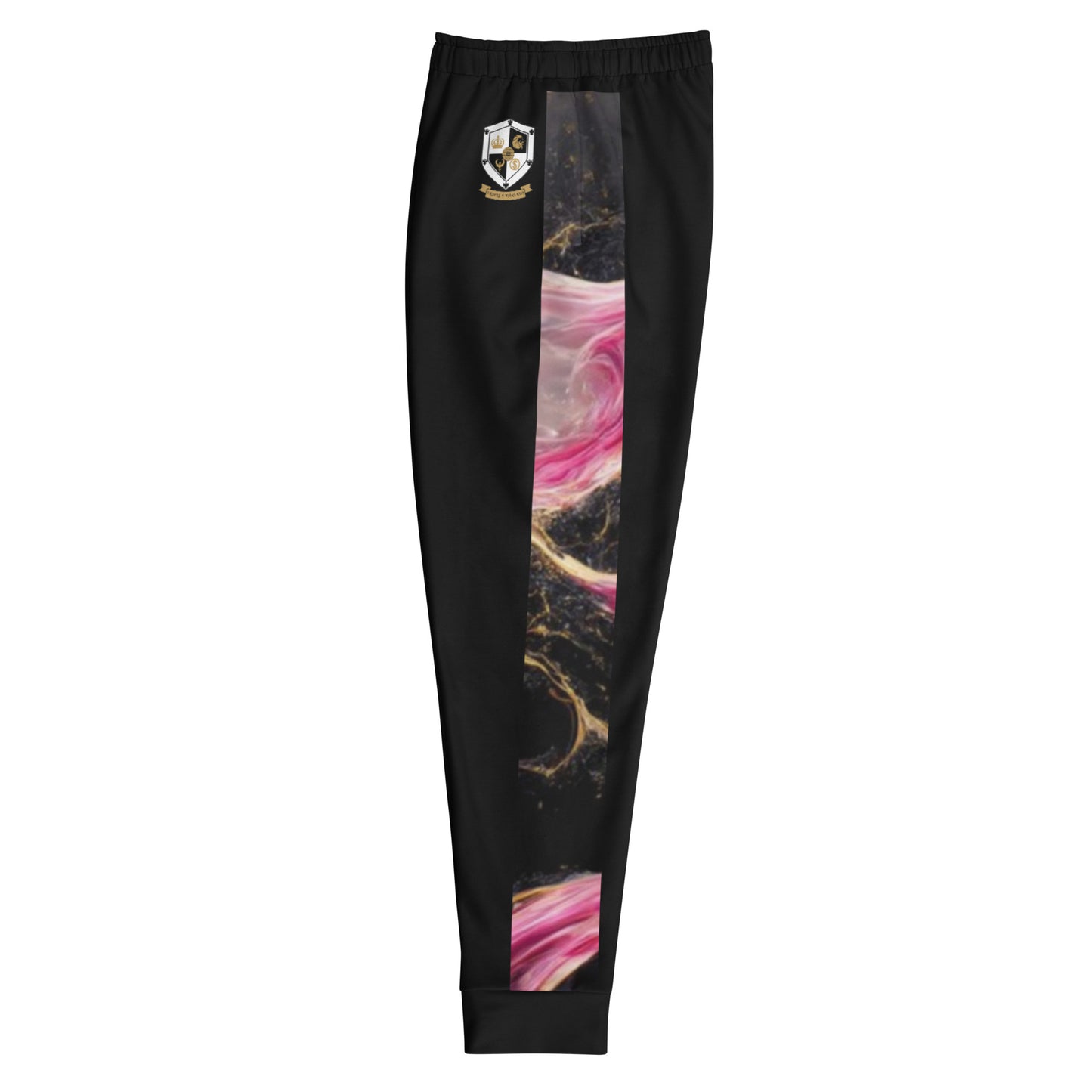 8xquiZit Collection T8T Pynk, Black, N Gold Marble Men's Joggers - Black
