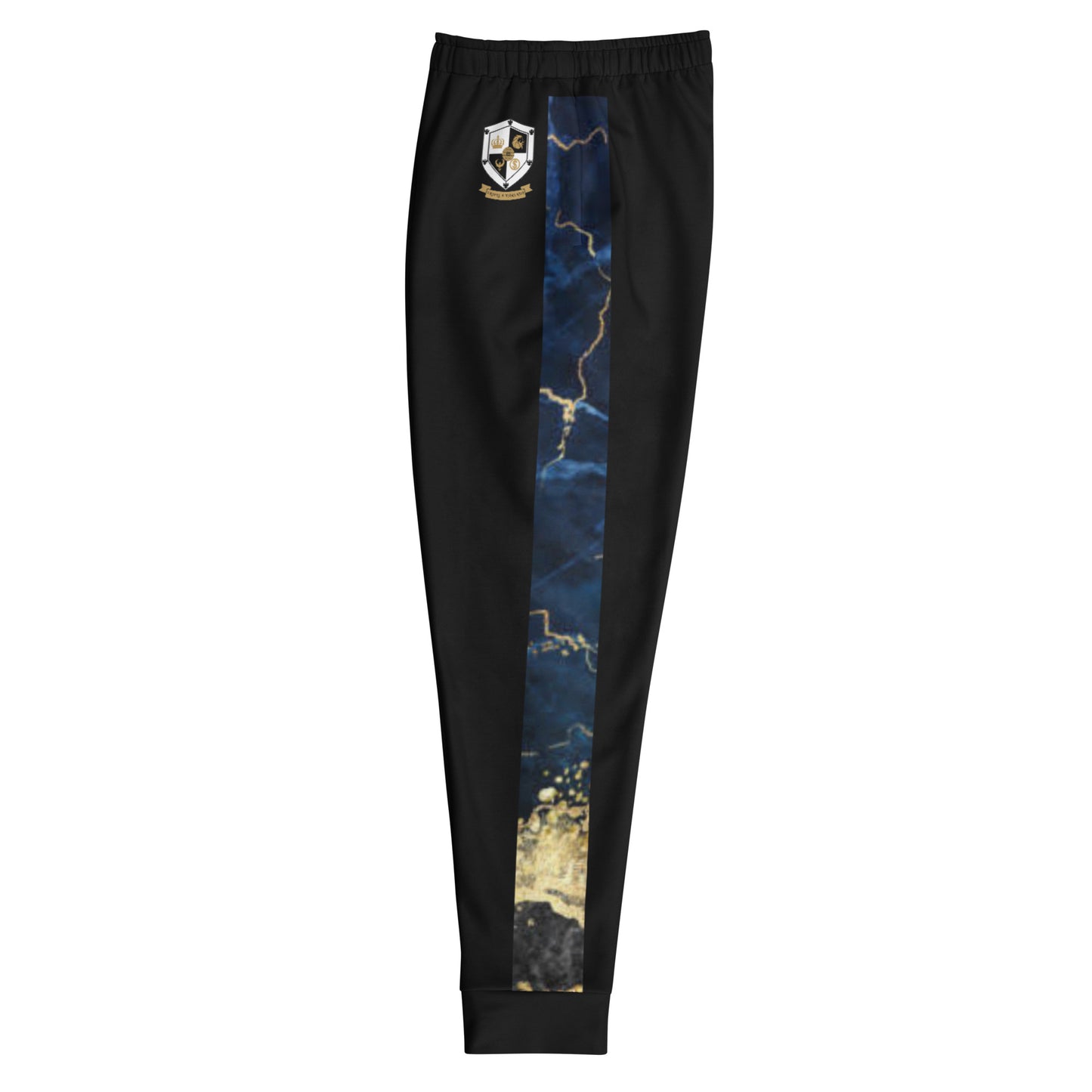 8xquiZit Collection - Tri-color Blue, Gold, & White T8T Men's Joggers - Black