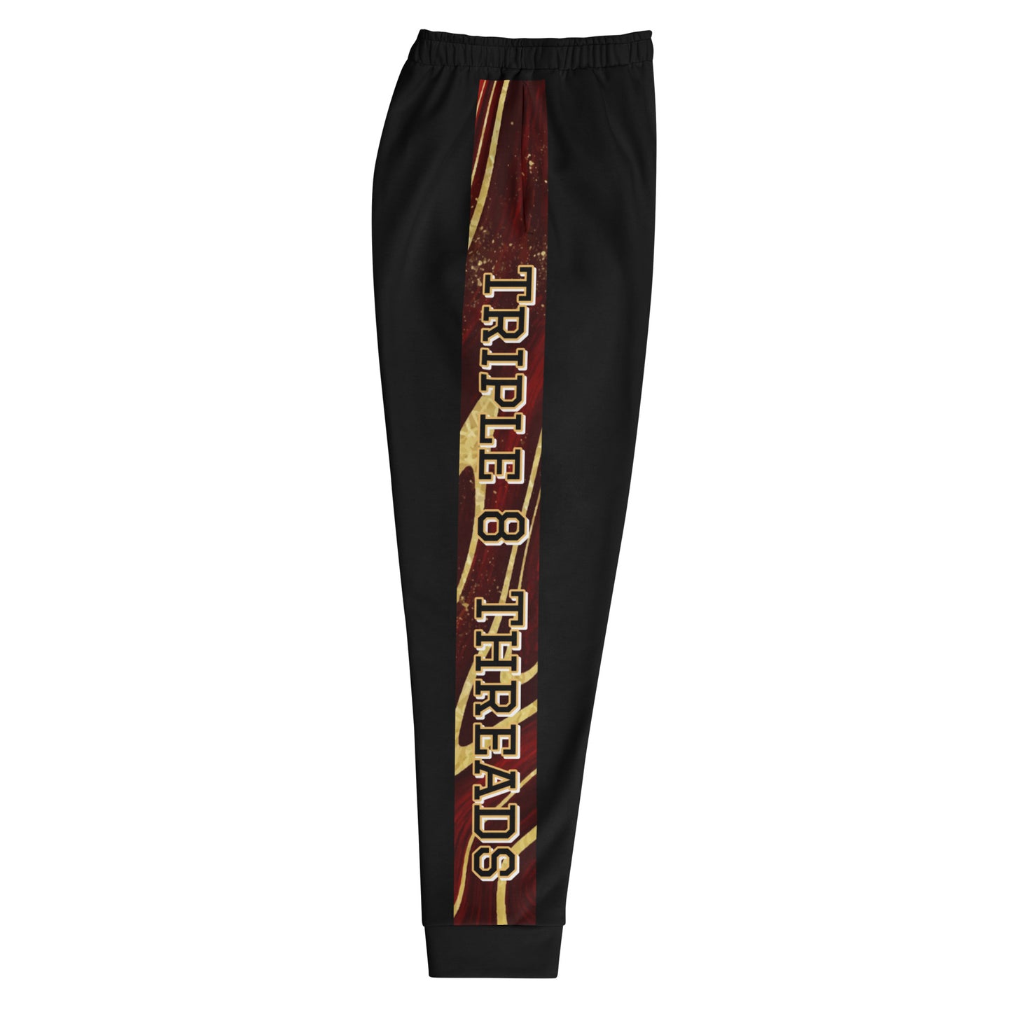 8xquiZit Collection T8T Ruby Red N Gold Men's Joggers - Black