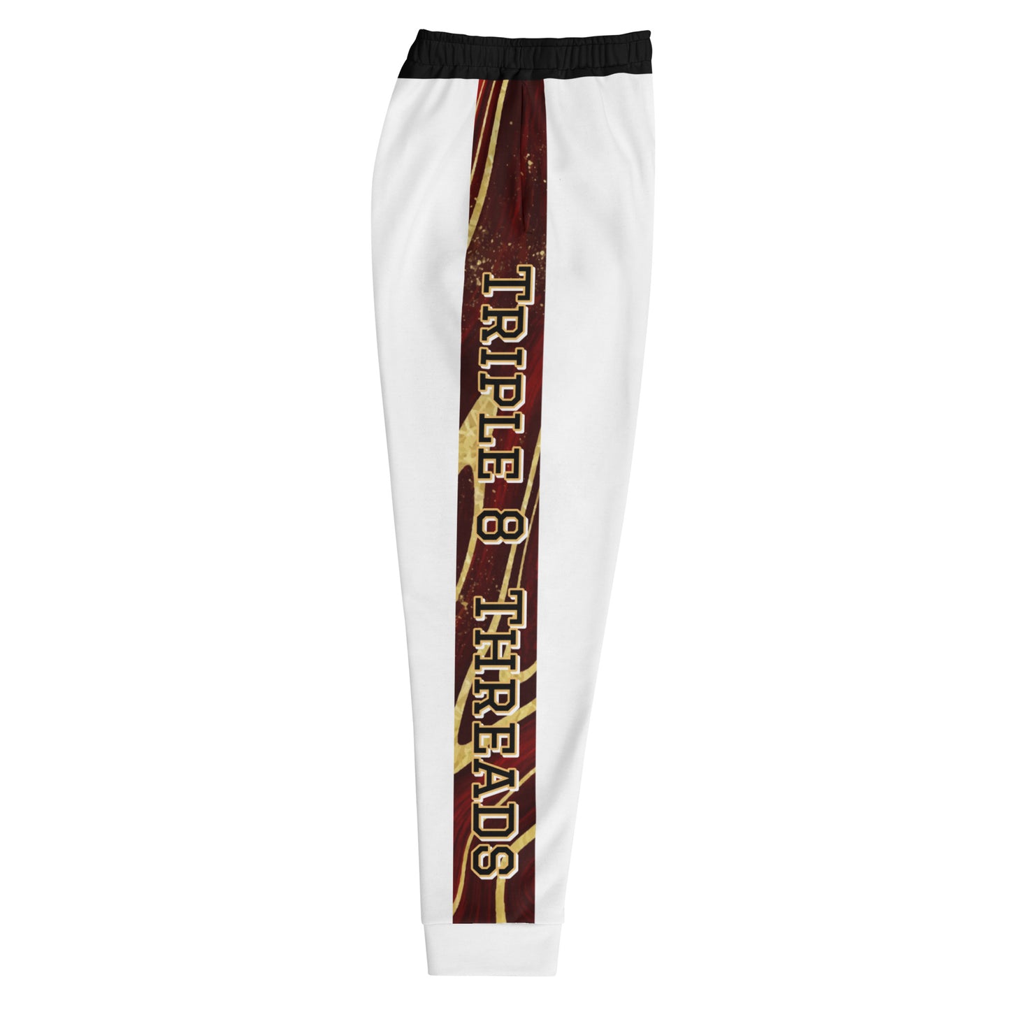 8xquiZit Collection T8T Ruby Red N Gold Men's Joggers - White