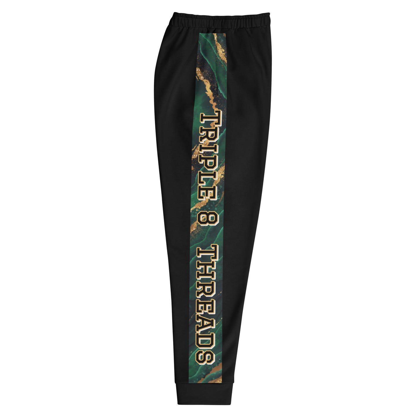 8xquiZit Collection T8T Emerald Green N Gold Men's Joggers - Black