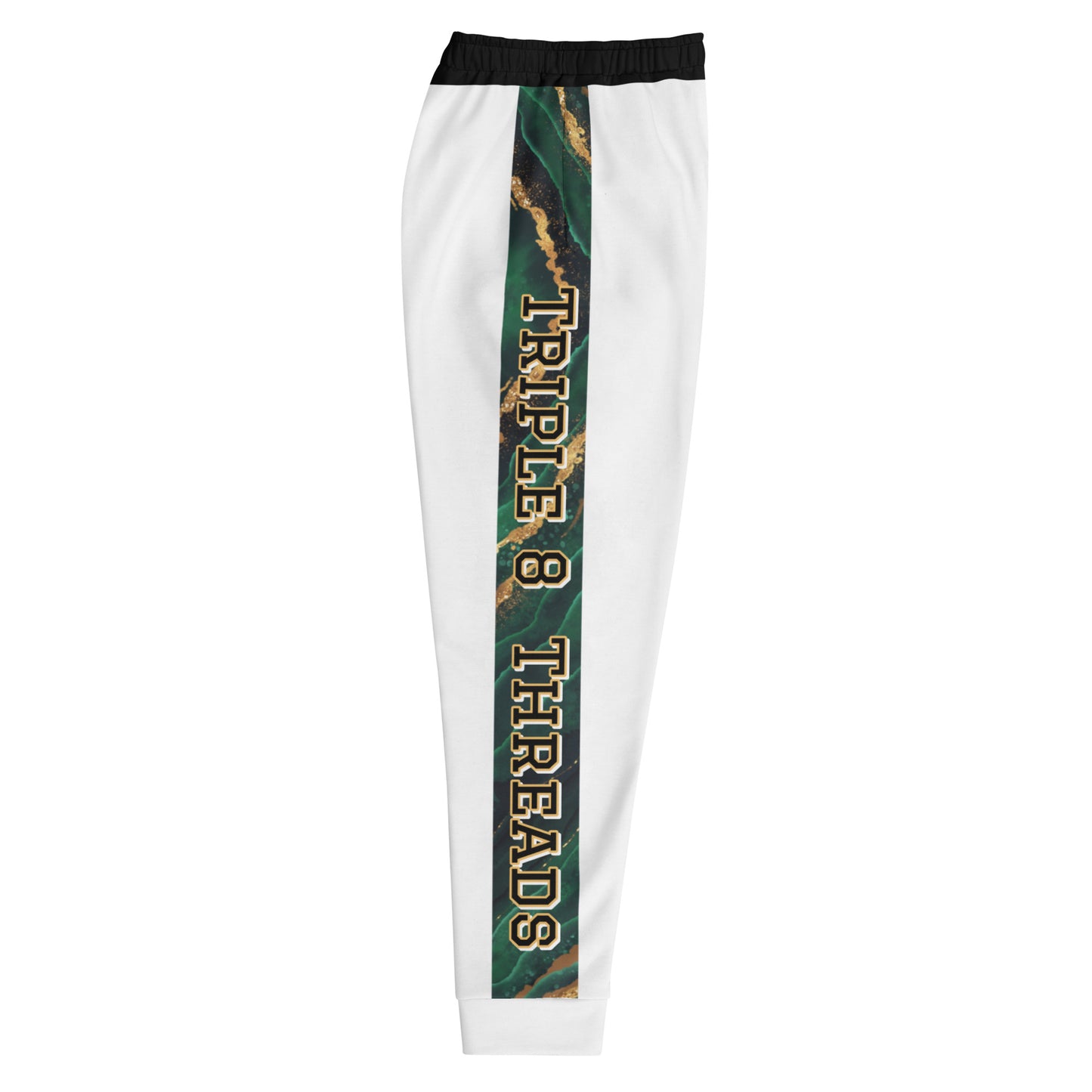 8xquiZit Collection T8T Emerald Green N Gold Men's Joggers - White