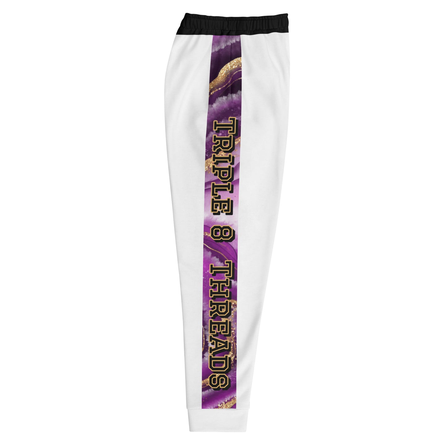 8xquiZit Collection T8T Royal Purple N Gold Men's Joggers - White