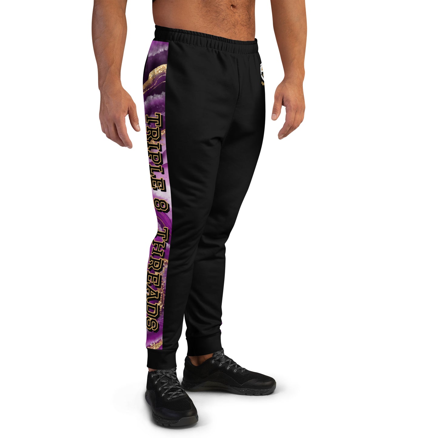 8xquiZit Collection T8T Royal Purple N Gold Men's Joggers - Black