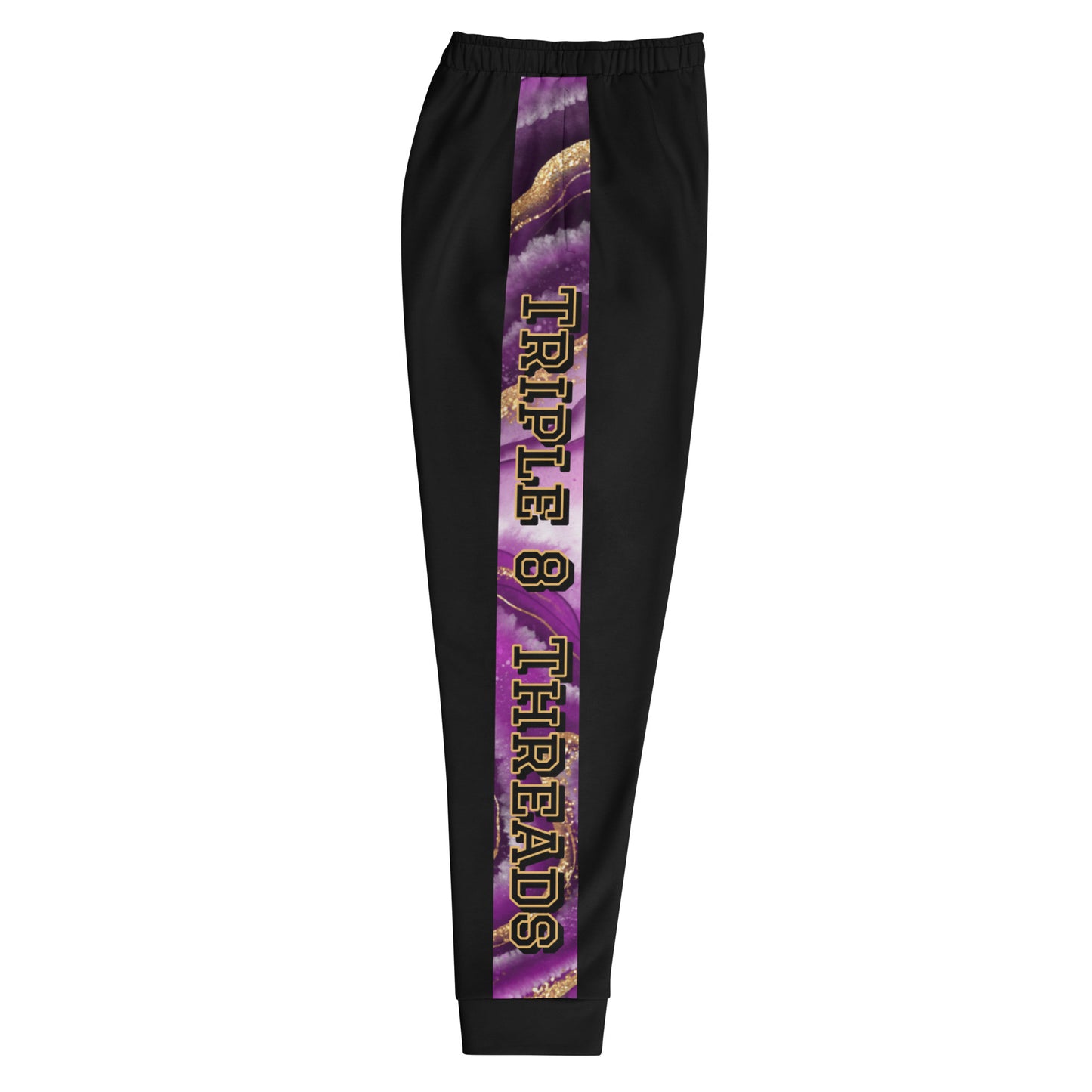 8xquiZit Collection T8T Royal Purple N Gold Men's Joggers - Black