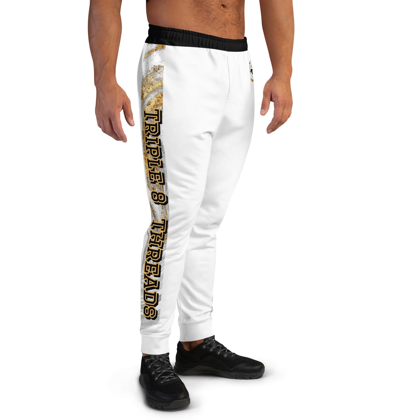 8xquiZit Collection T8T White Marble Men's Joggers - White