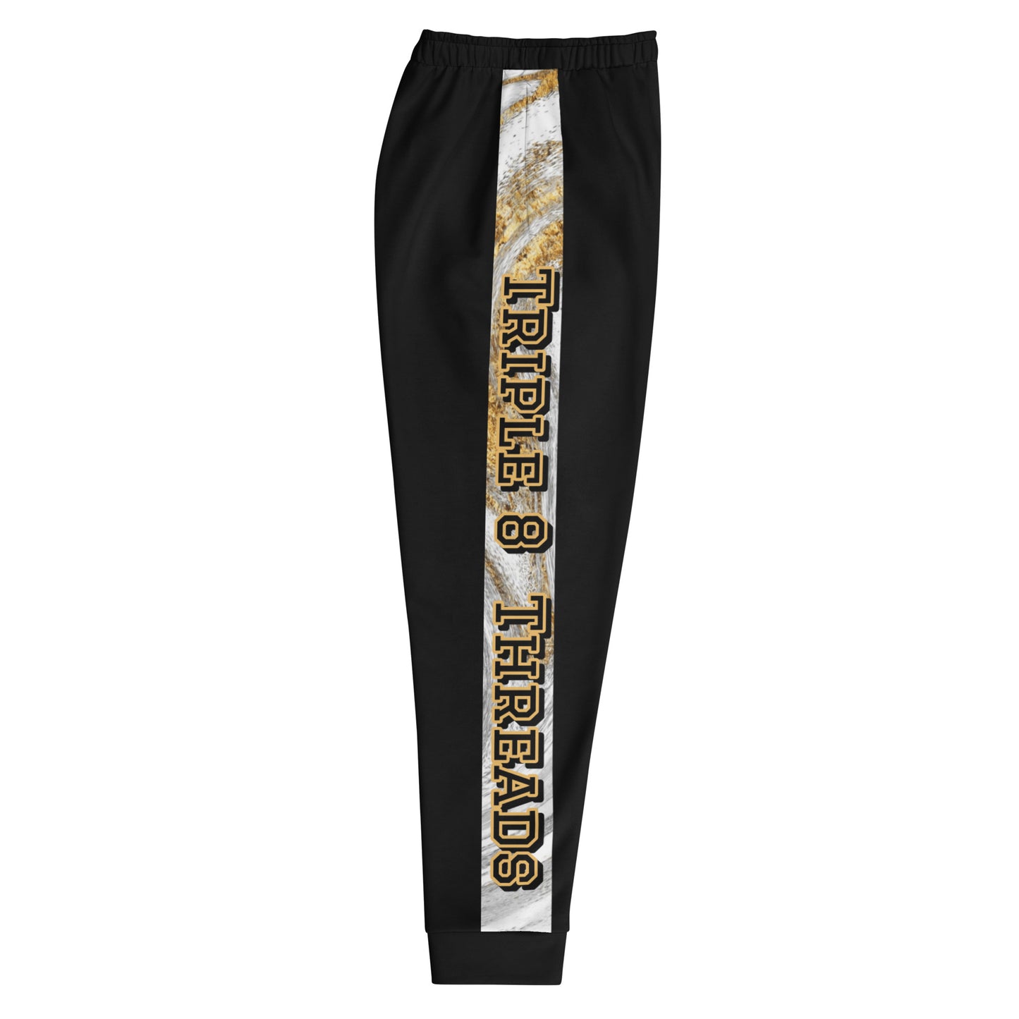 8xquiZit Collection T8T White Marble Men's Joggers - Black