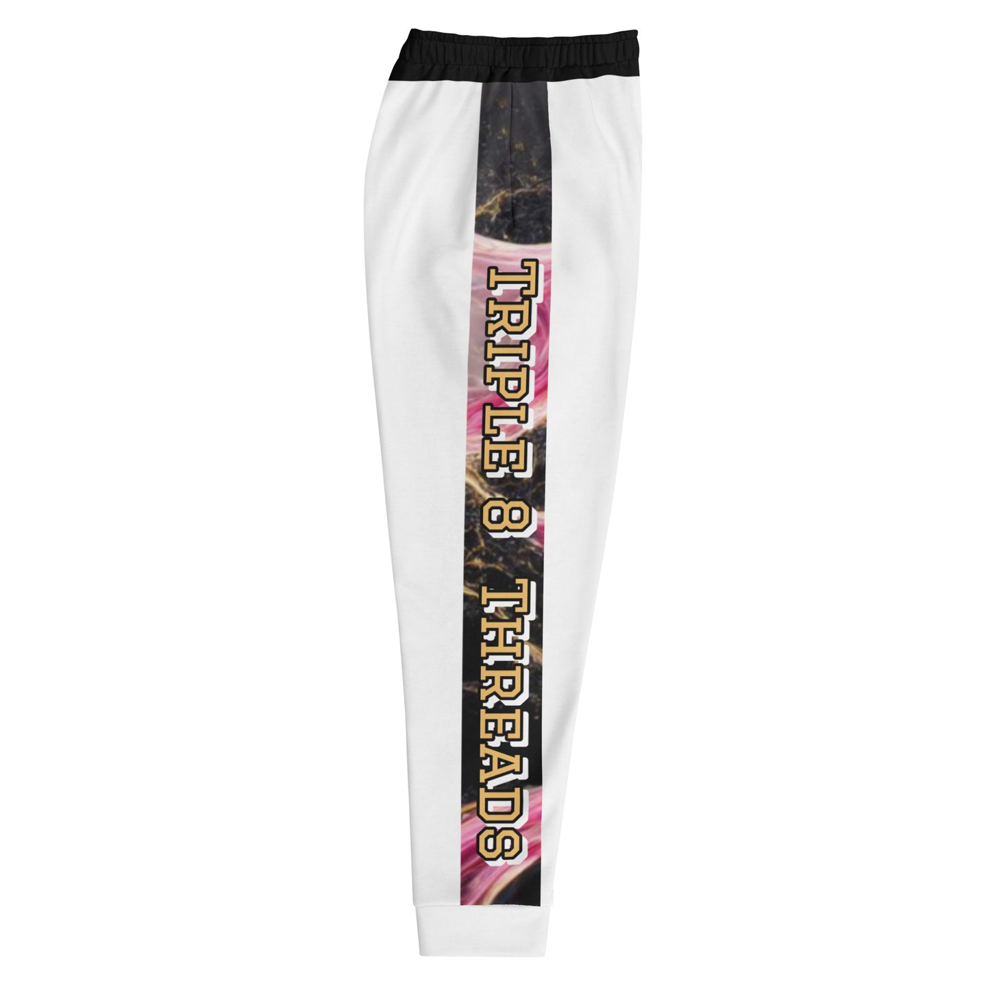 8xquiZit Collection T8T Pynk, Black, N Gold Marble Men's Joggers -White