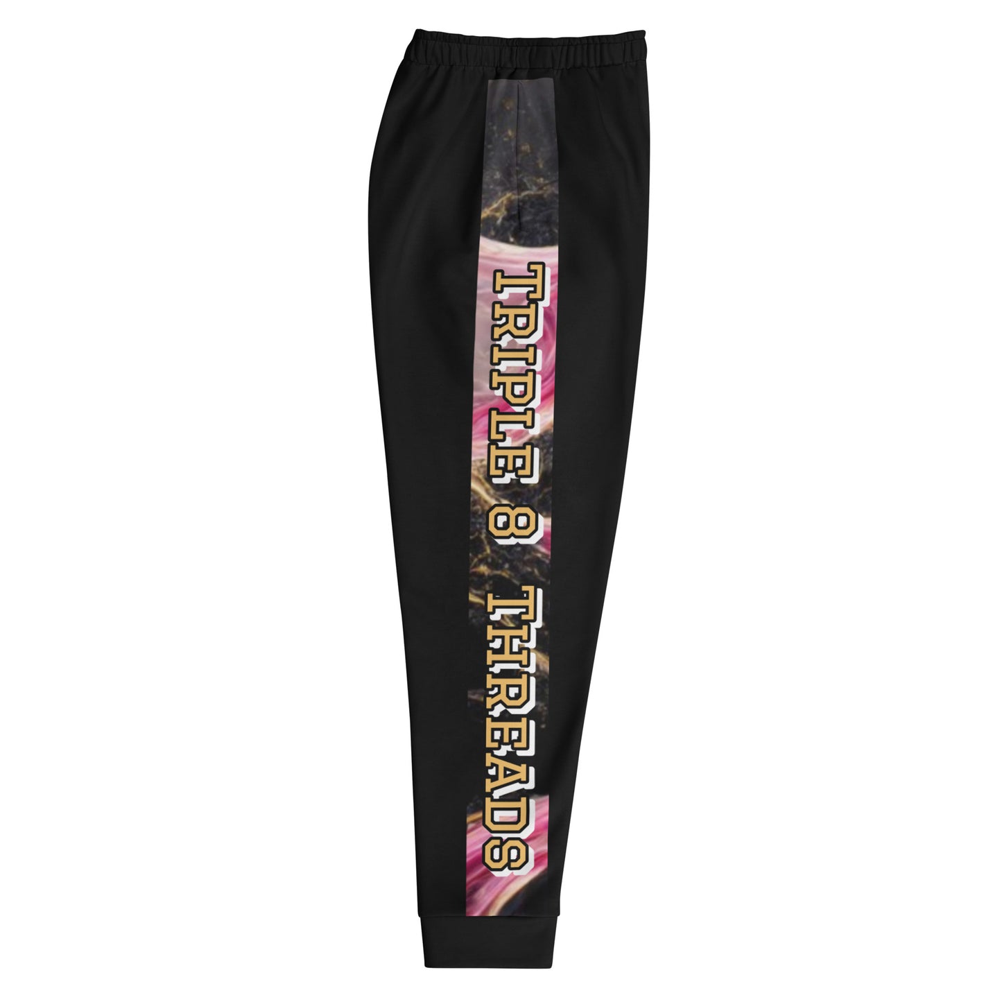 8xquiZit Collection T8T Pynk, Black, N Gold Marble Men's Joggers - Black